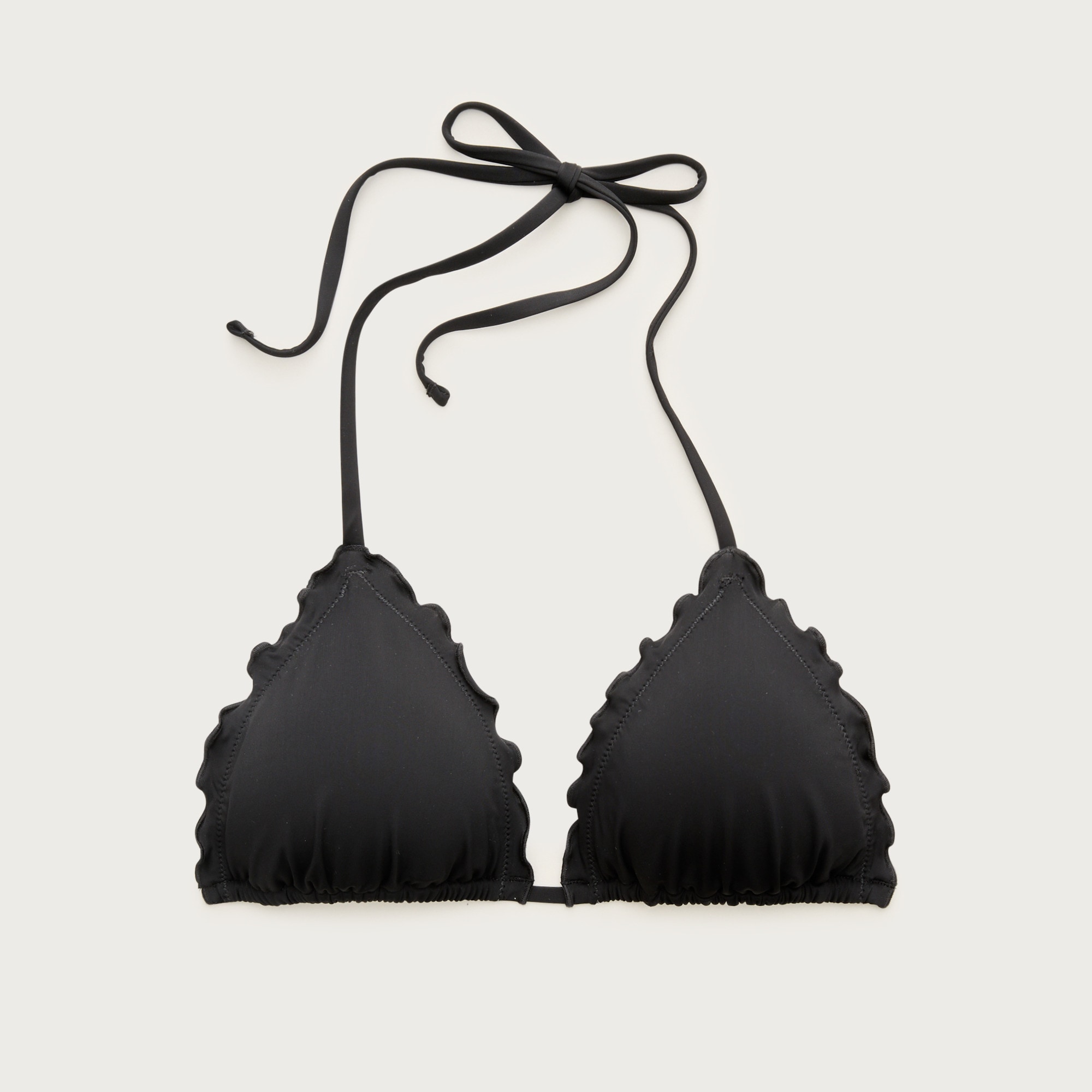 Lettuce-trim string bikini top