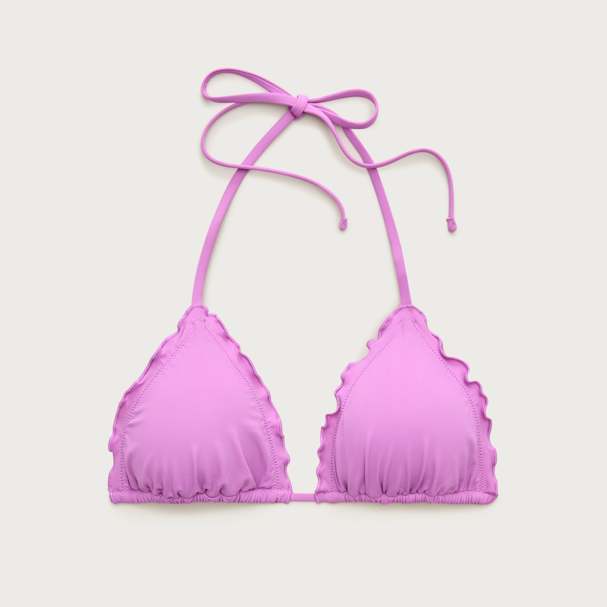 Lettuce-trim string bikini top