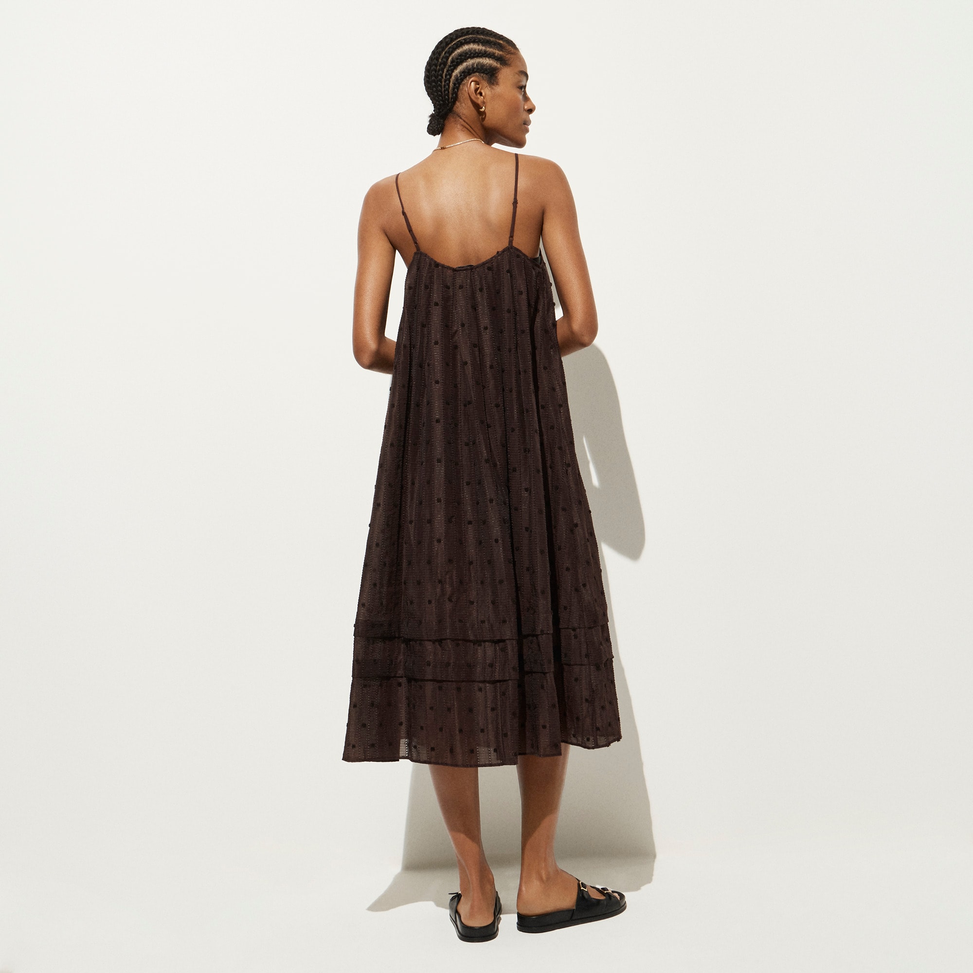 Shift midi dress in textured dot