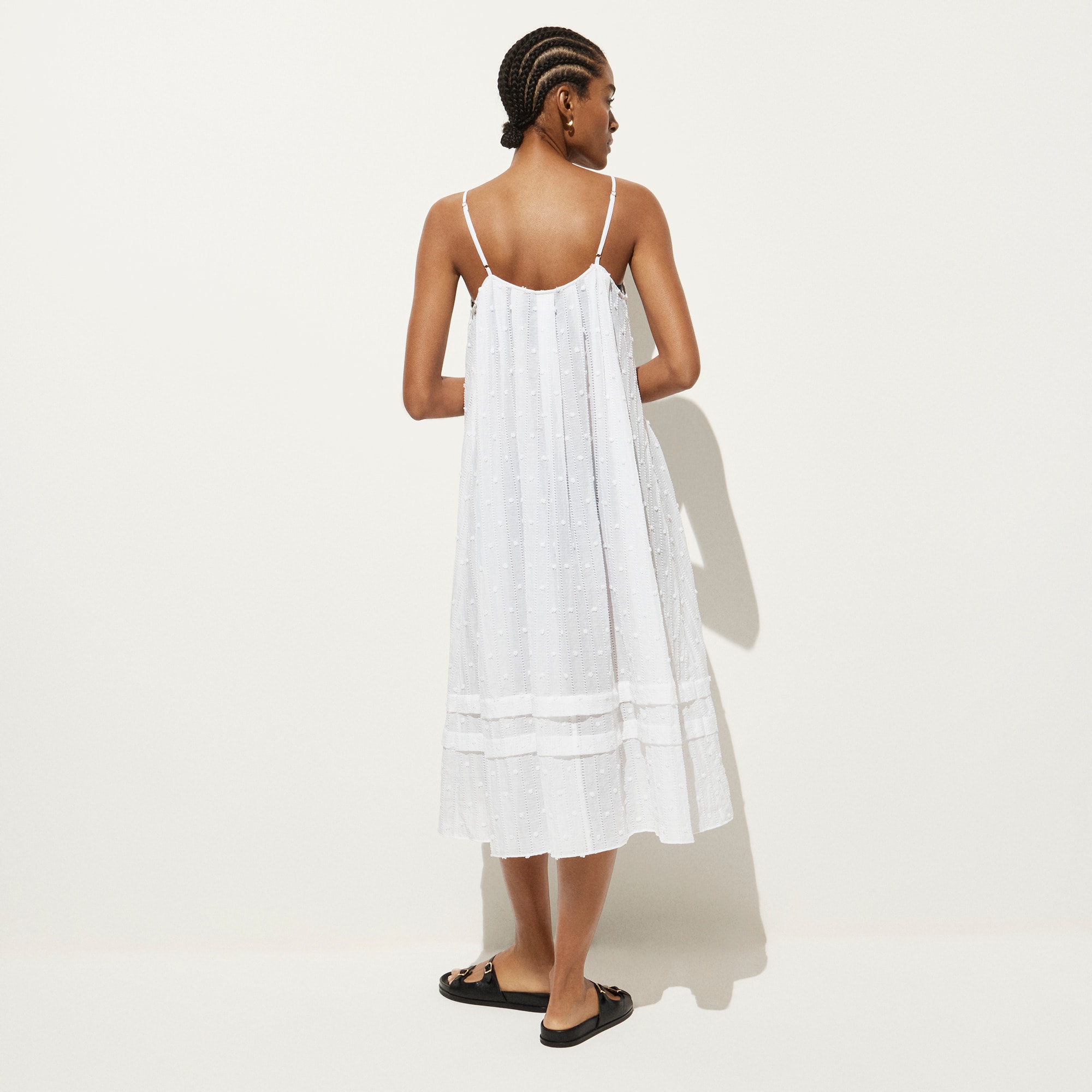 Shift midi dress in textured dot