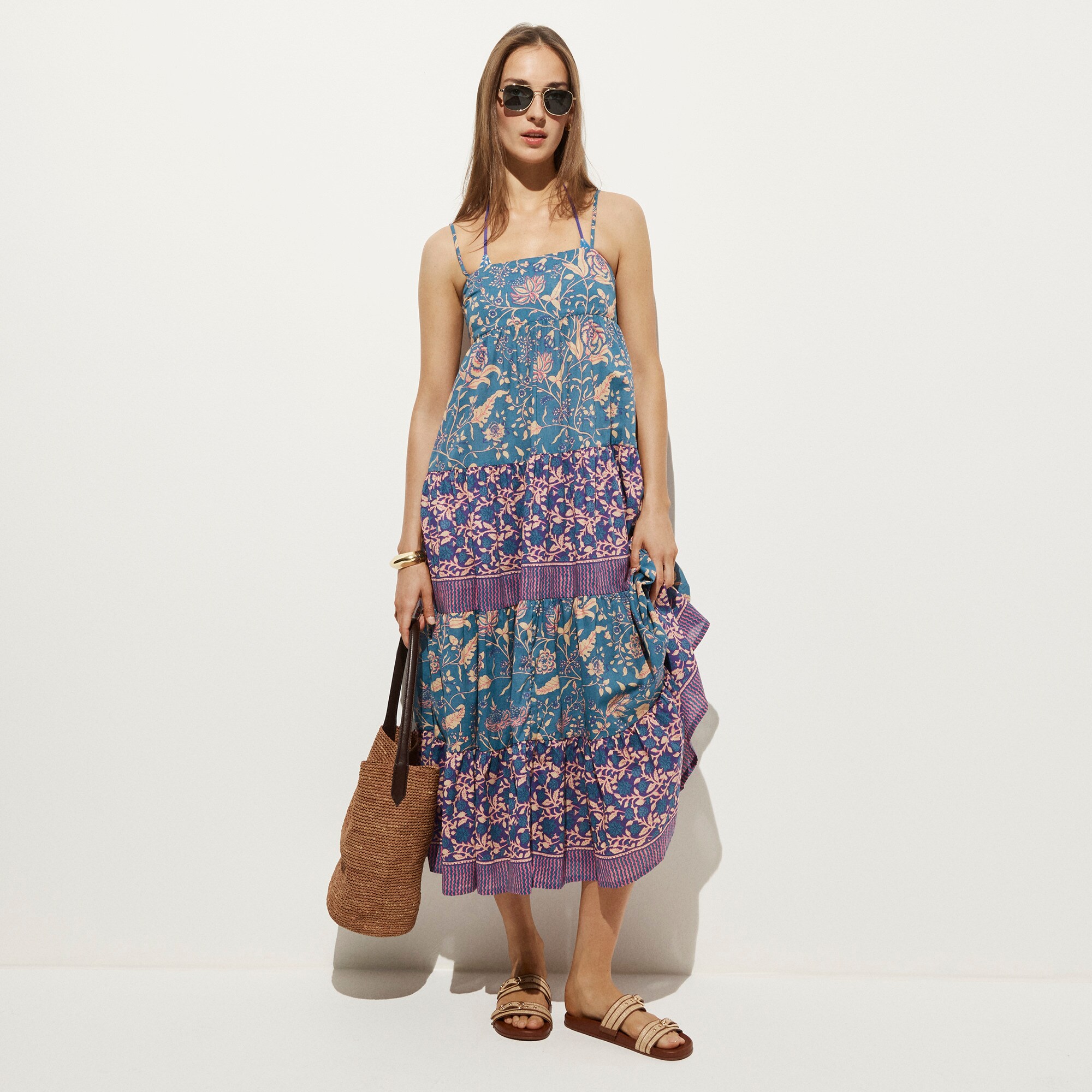 Cotton voile tiered sundress