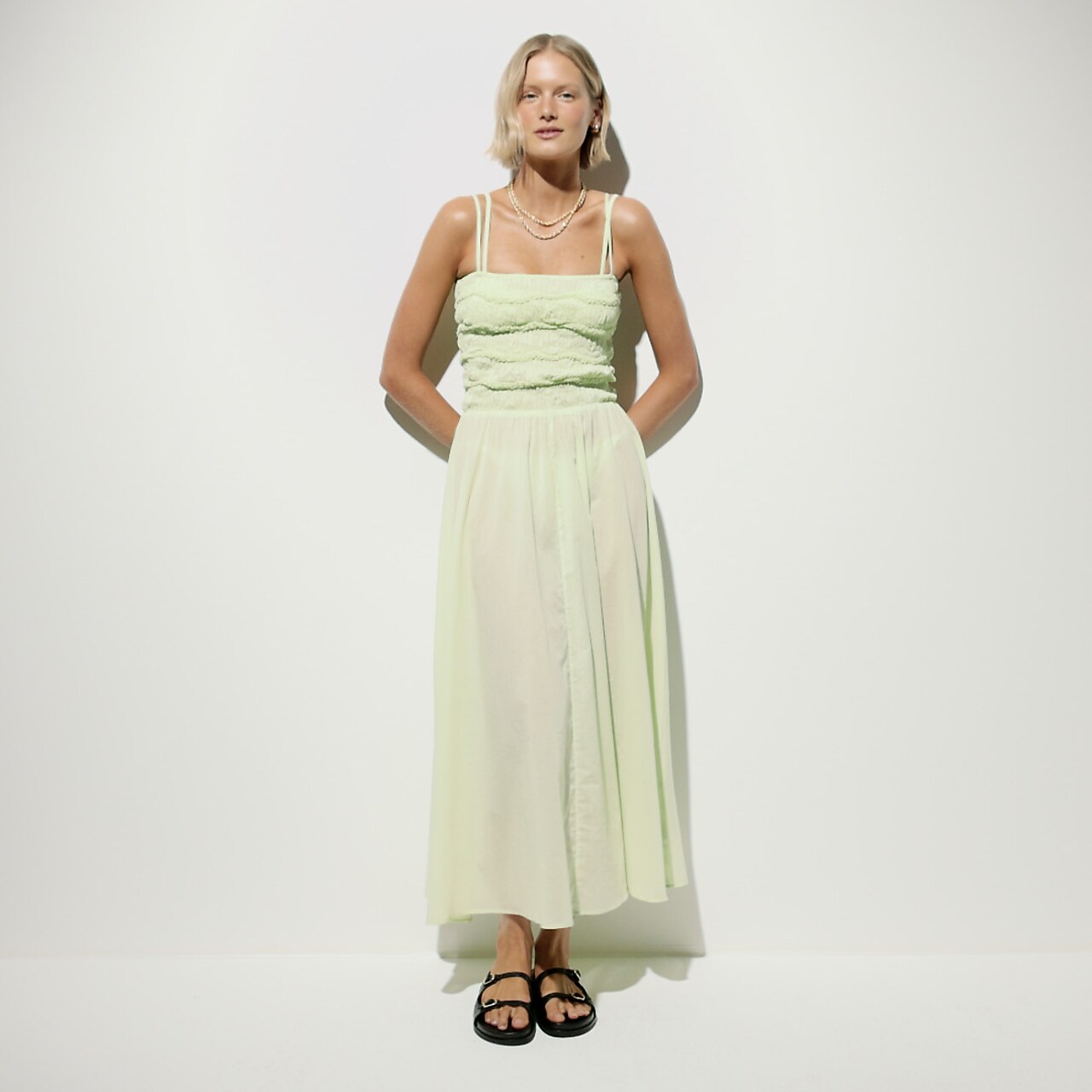 Crinkle Side-tie Dress With Lace Trim For Women | J.Crew