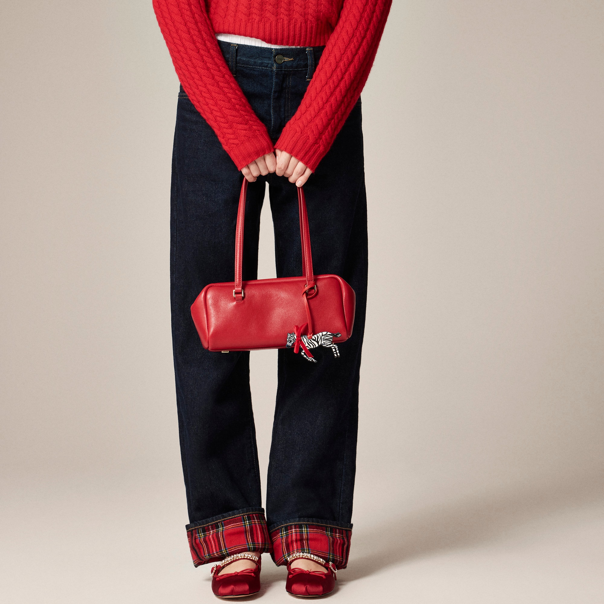 Leather Zebra Bag Charm For Women | J.Crew