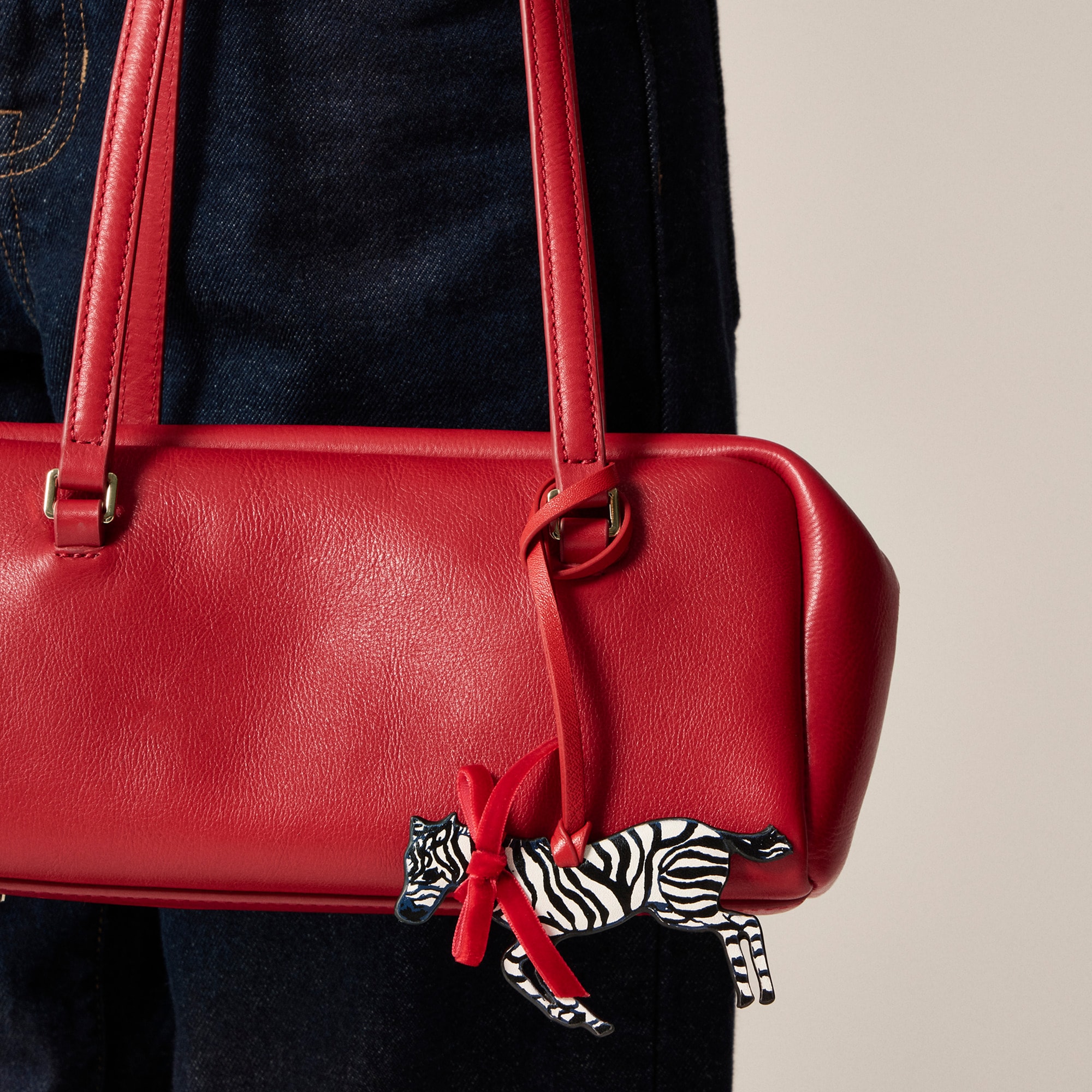 Leather Zebra Bag Charm For Women | J.Crew