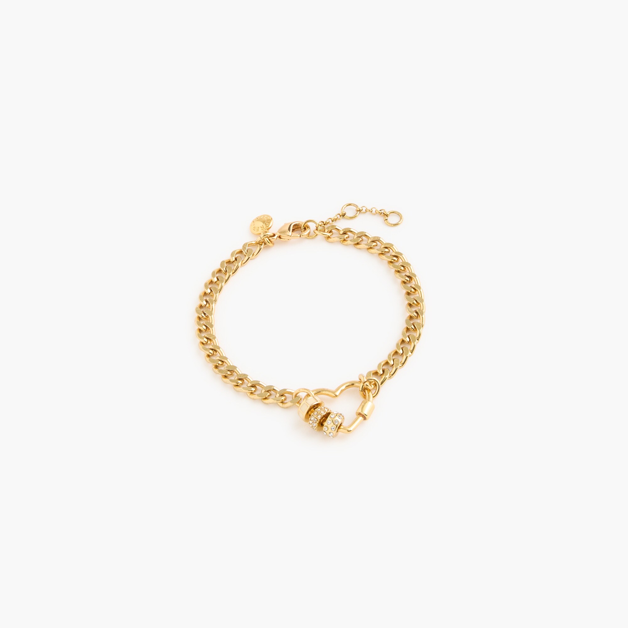 heart carabiner bracelet for women