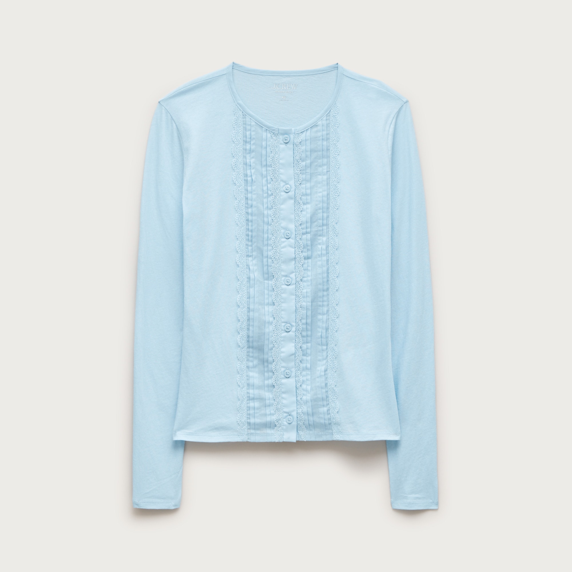 Feather jersey lace cardigan top
