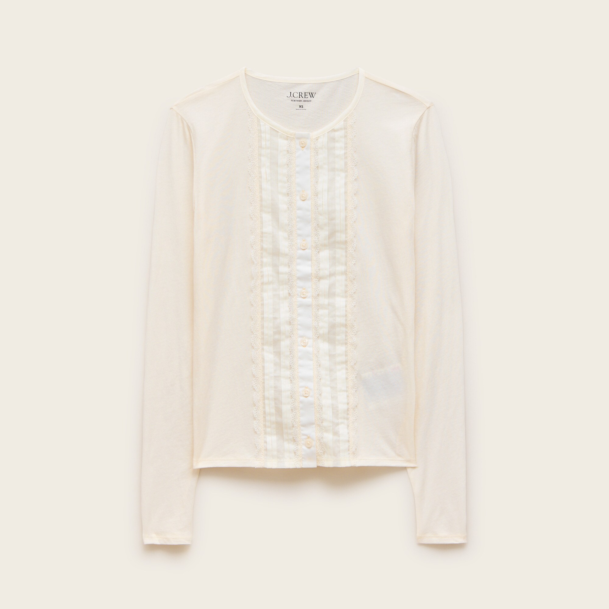 Feather Jersey Lace Cardigan Top For Women | J.Crew