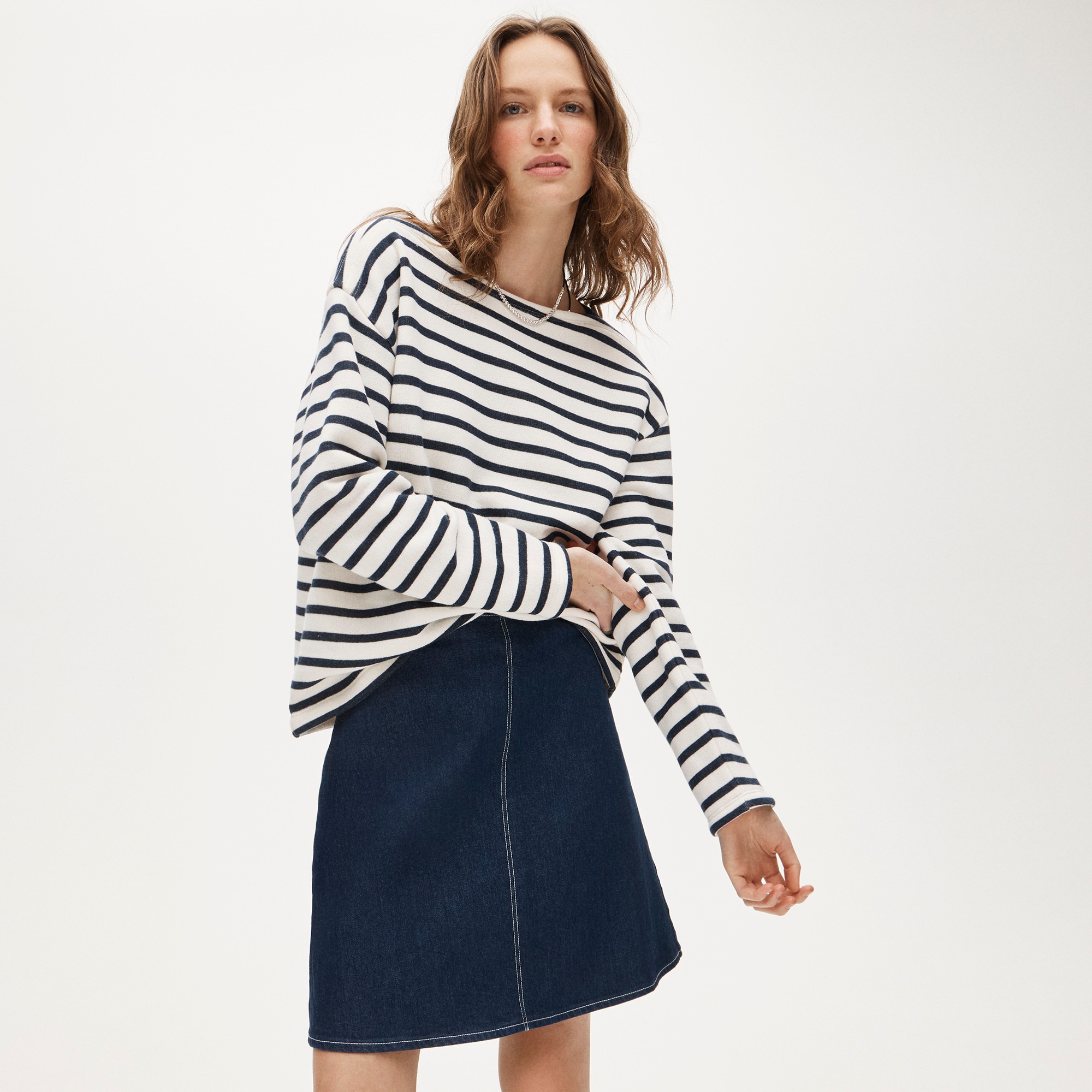 womens Heritage terry boatneck sweatshirt