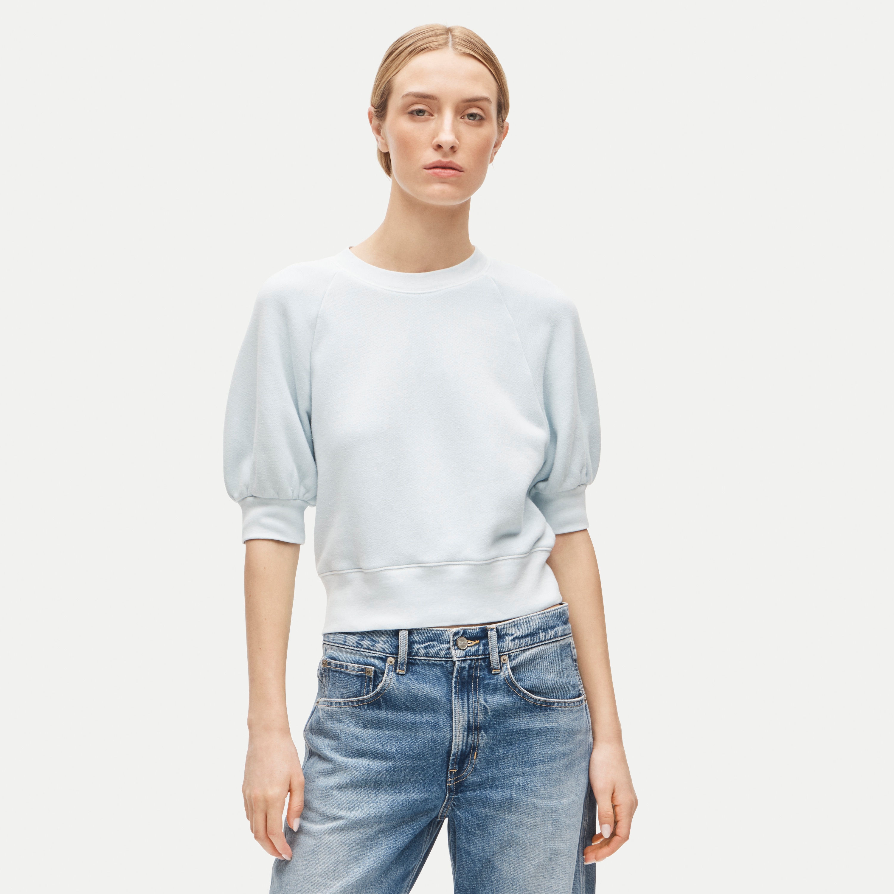Heritage Terry Puff-sleeve Sweatshirt For Women | J.Crew