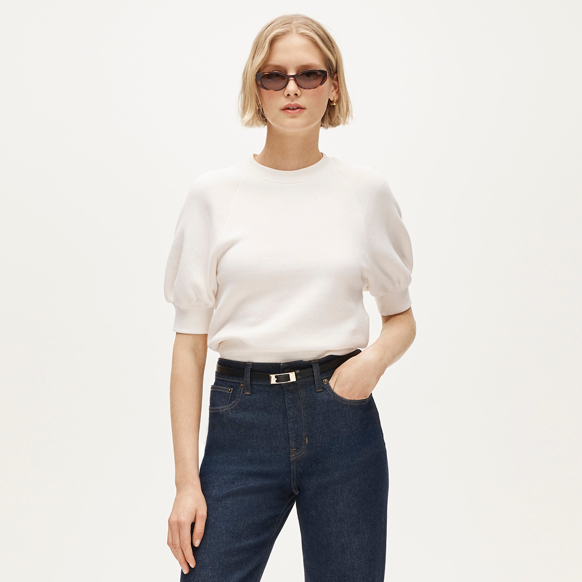 Heritage terry puff-sleeve sweatshirt - image 2