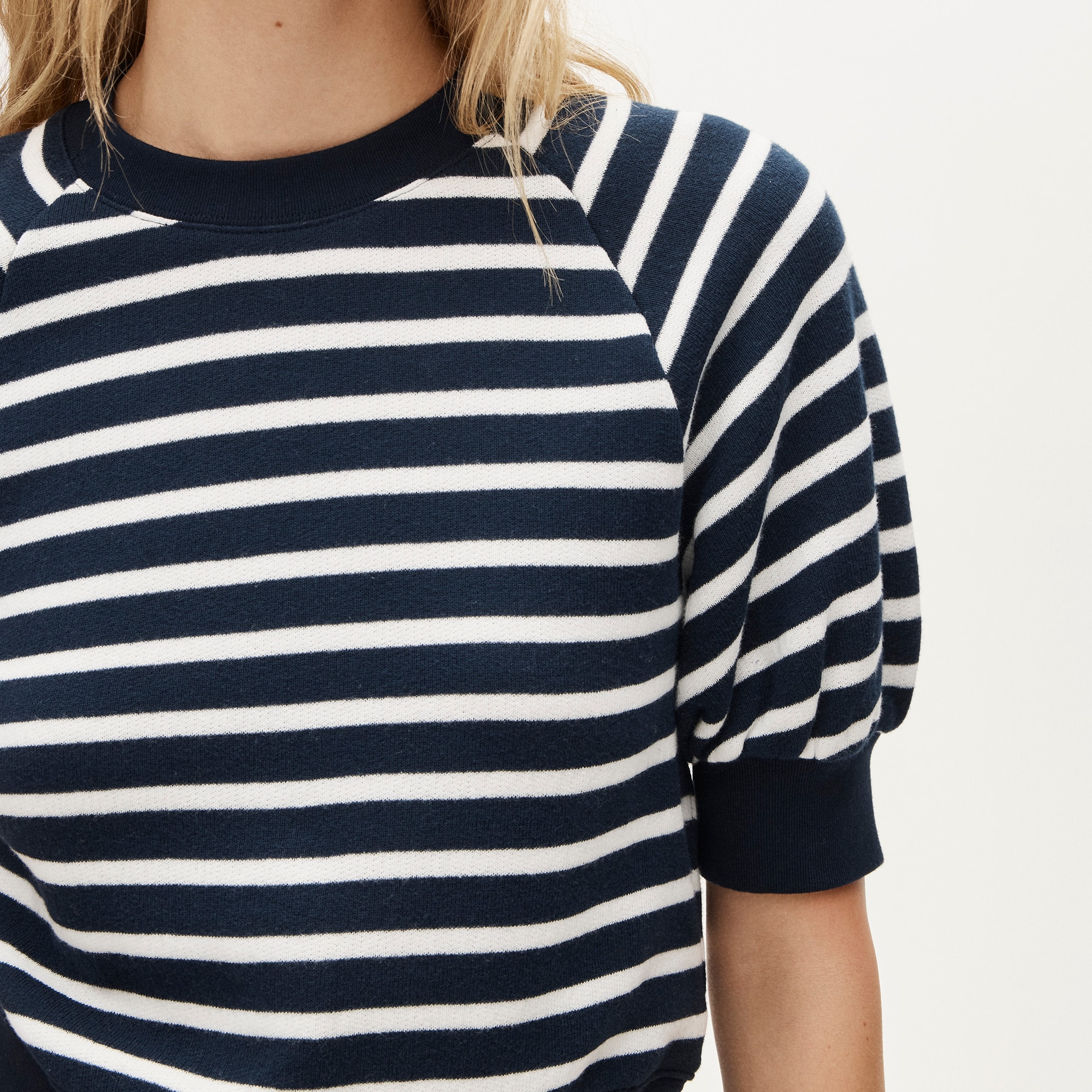 Heritage terry puff-sleeve sweatshirt in stripe - image 4