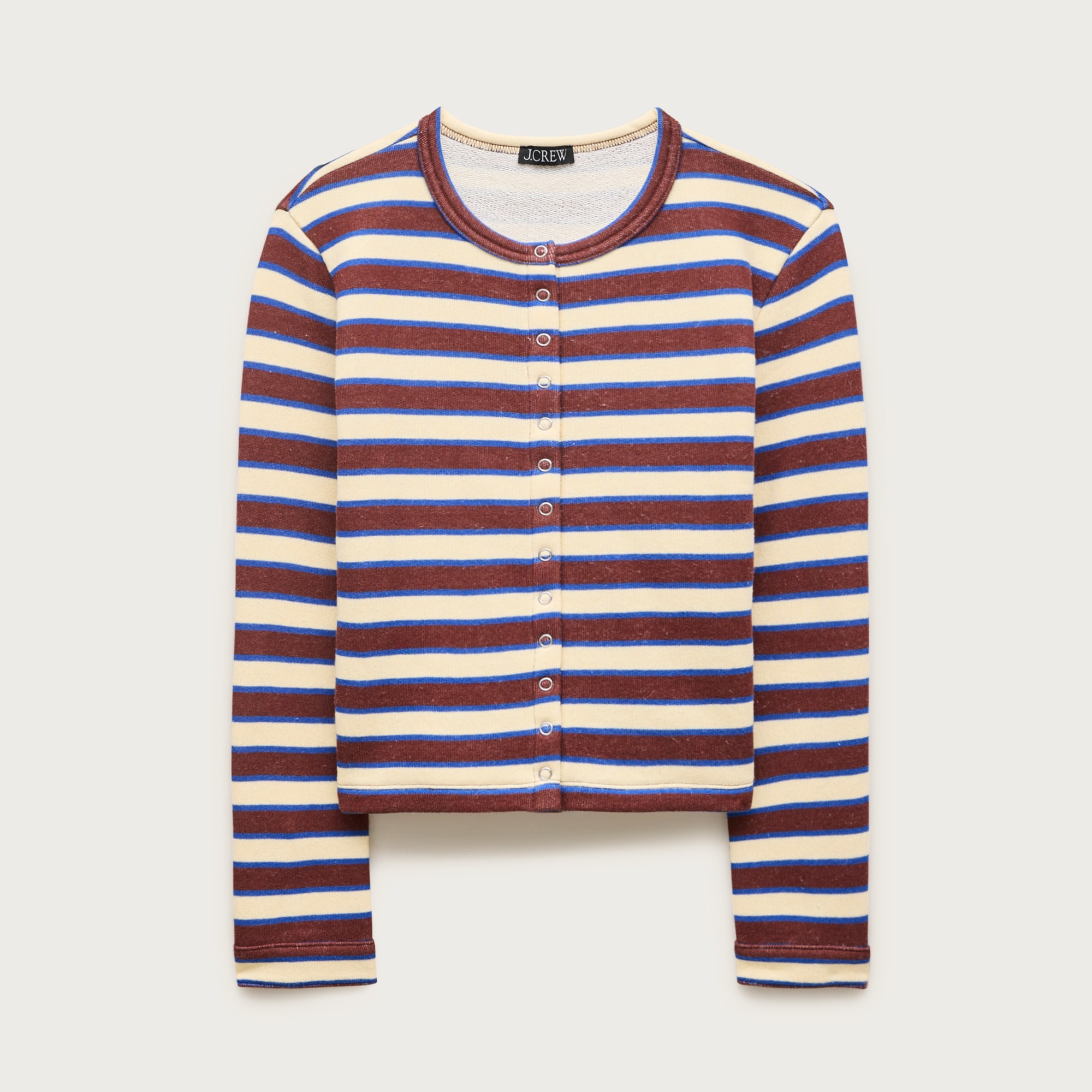 Heritage terry cardigan in stripe
