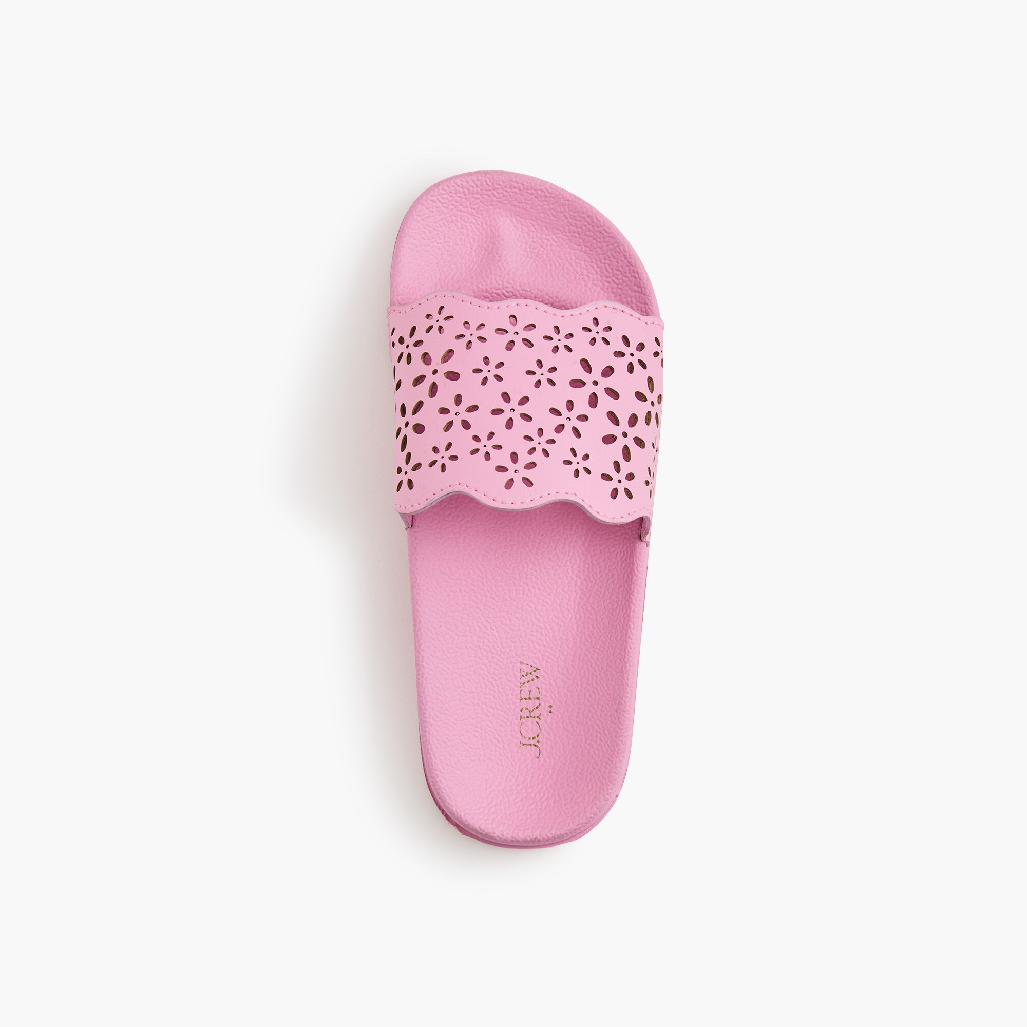 Girls' eyelet slide sandals