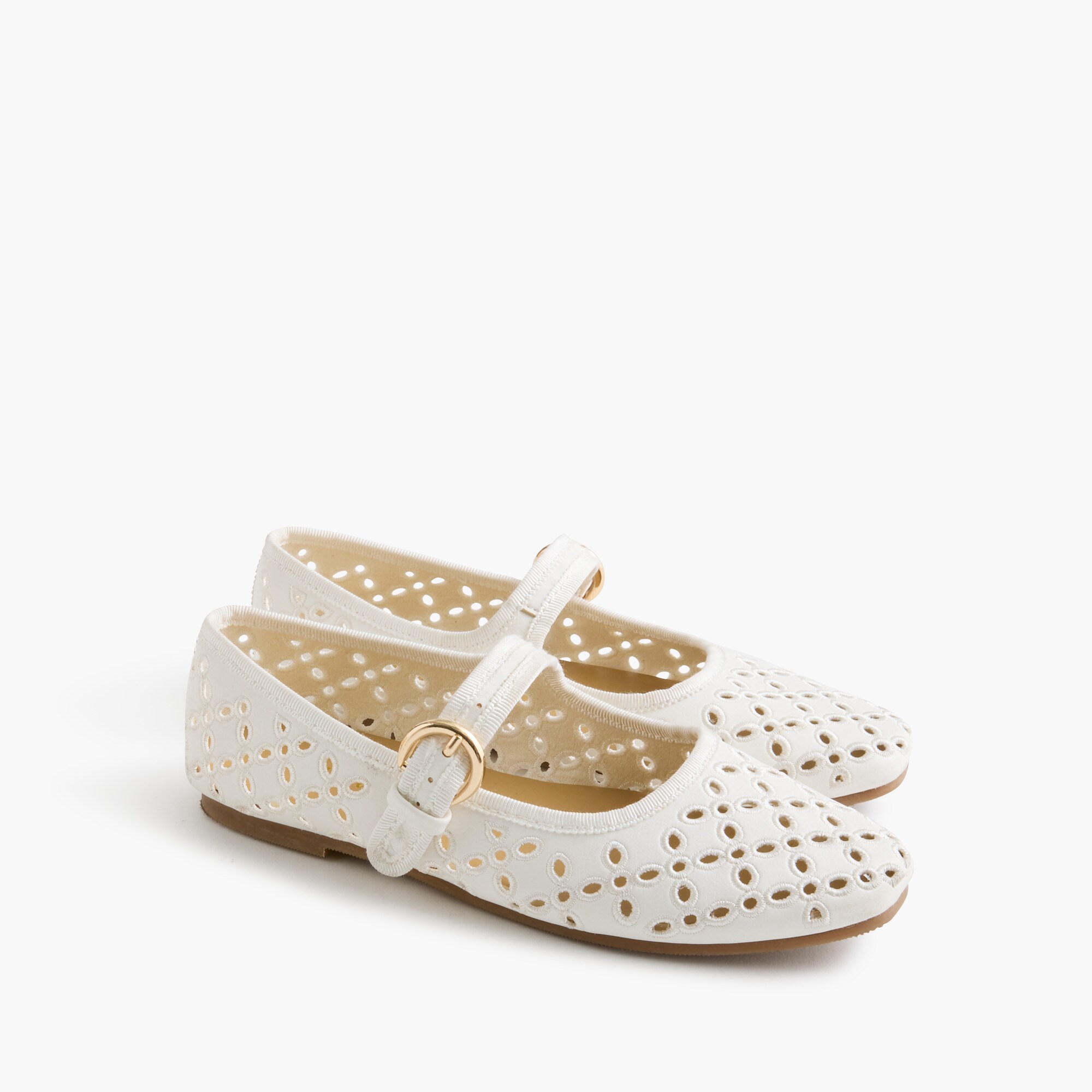 Girls' Embroidered Eyelet Mary Janes For Girls | Factory