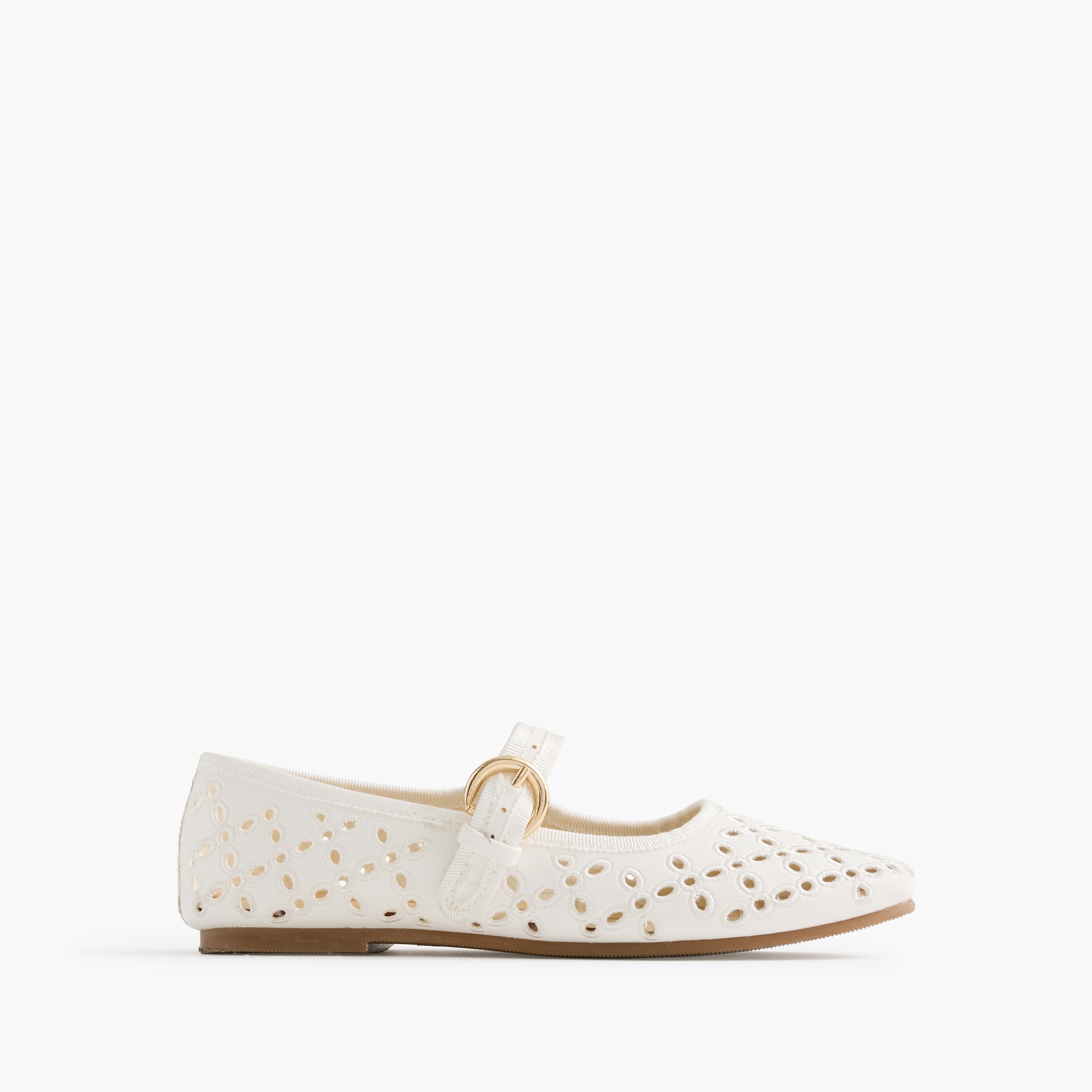 Girls' embroidered eyelet Mary Janes