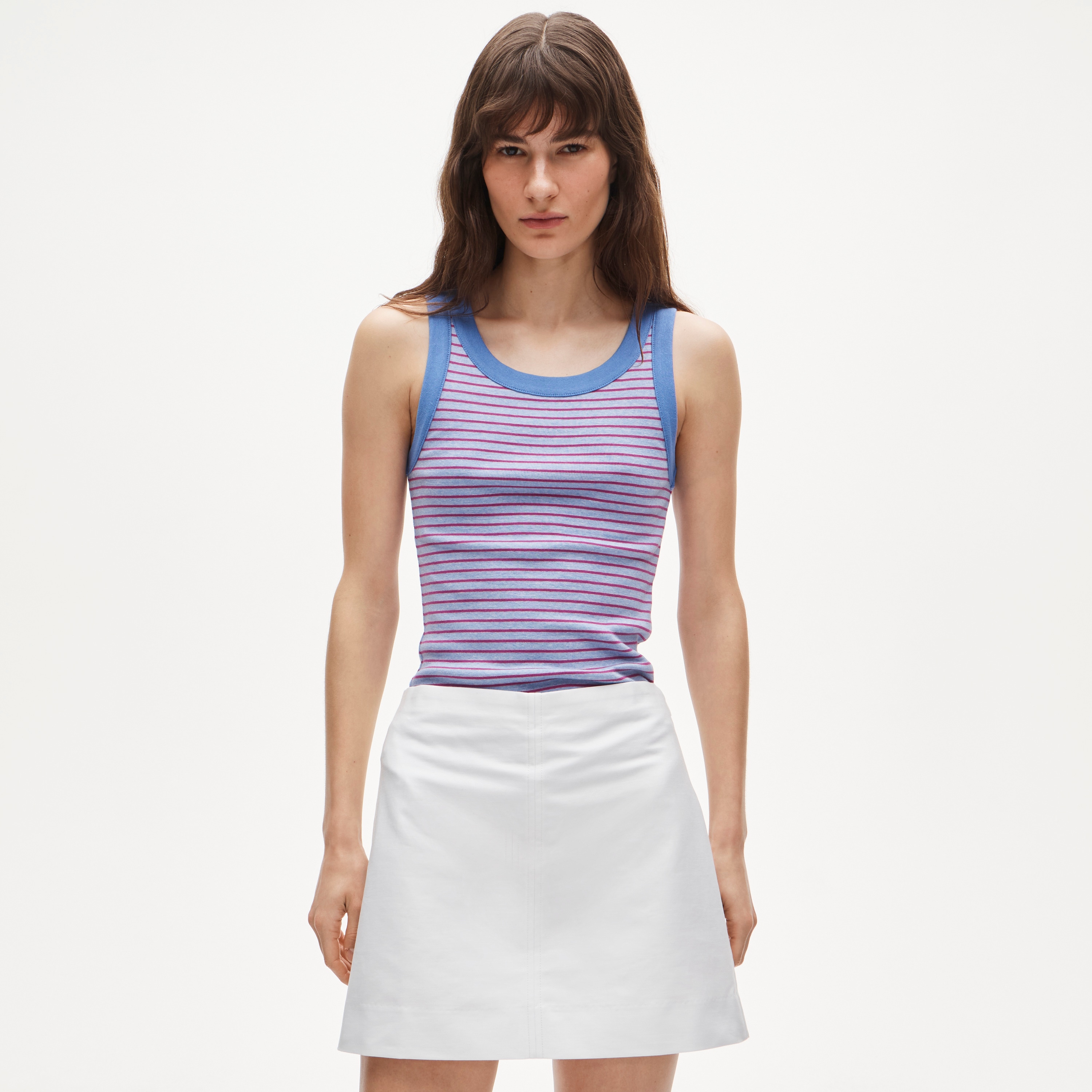 New Perfect-fit High-neck Tank Top In Stripe For Women | J.Crew