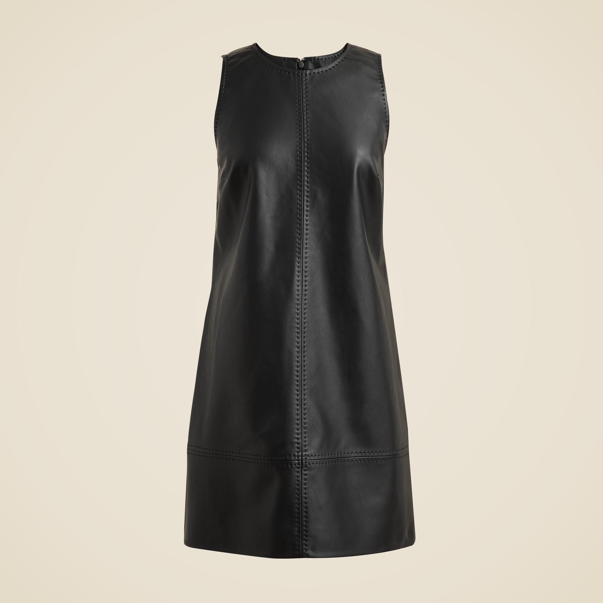 Mini sheath dress in faux leather