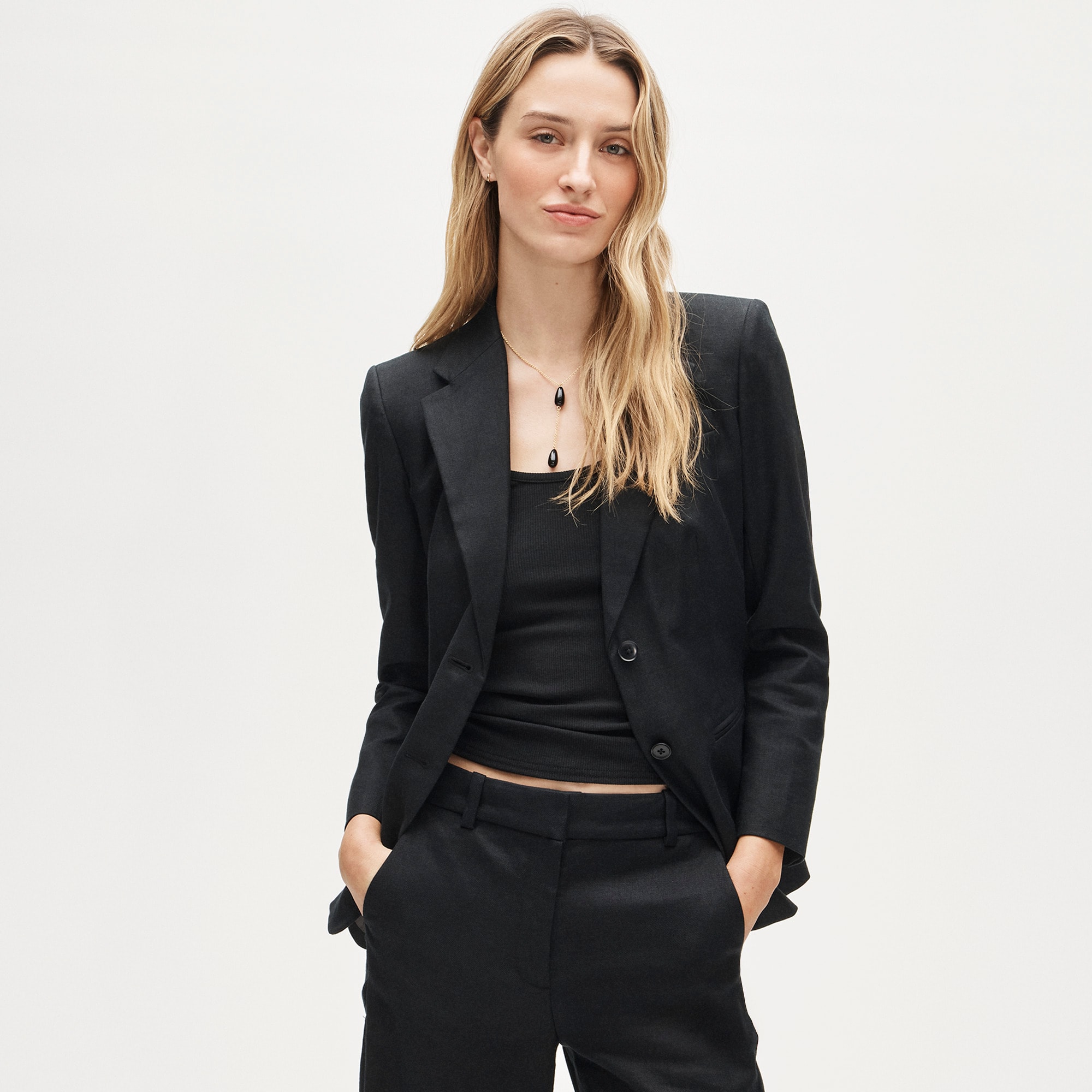 womens Margeaux blazer in stretch linen blend