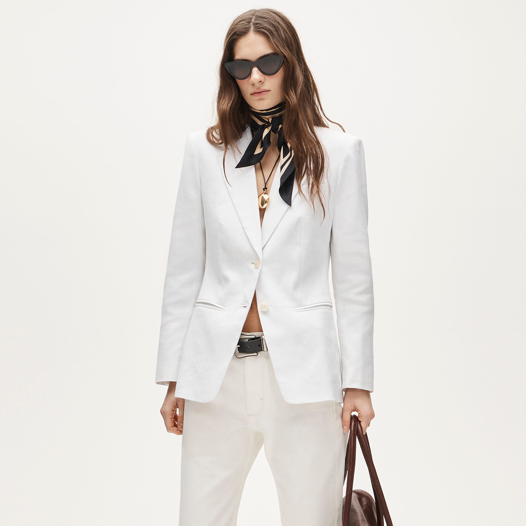 womens Margeaux blazer in stretch linen blend