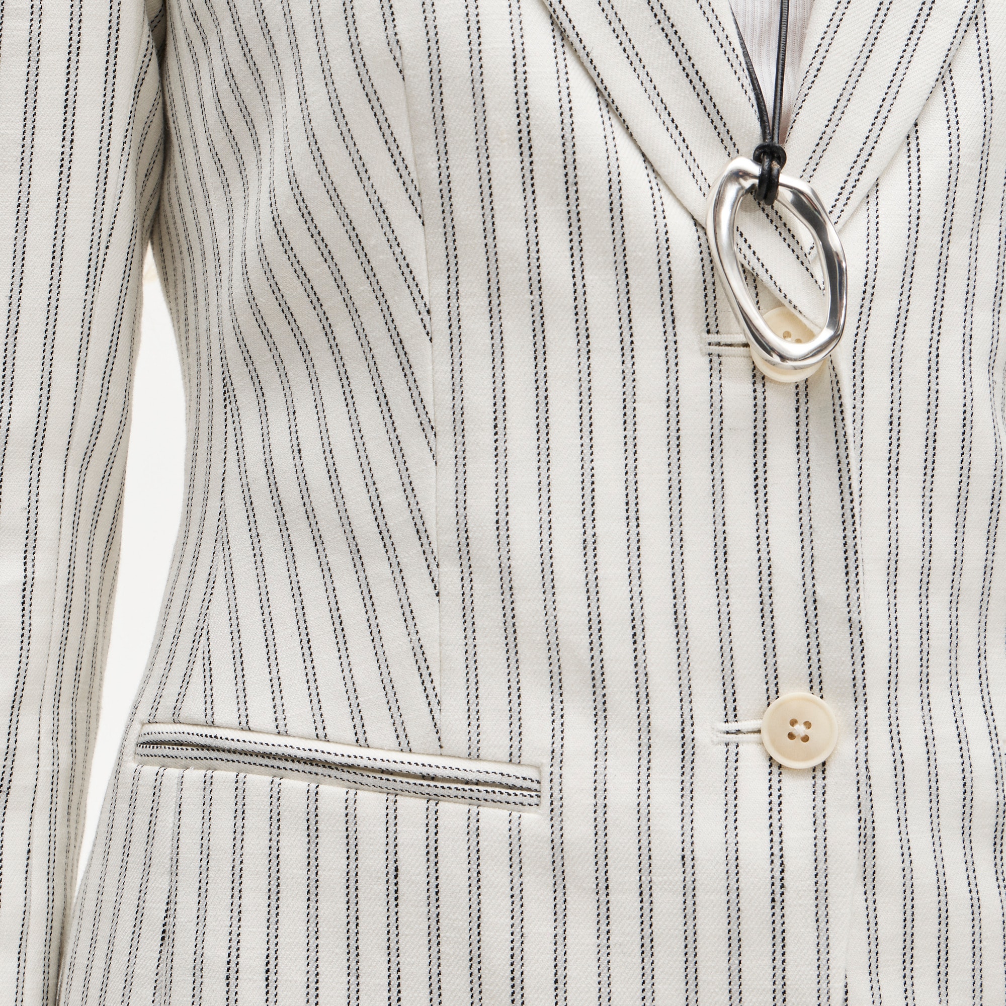 Margeaux blazer in striped stretch linen blend