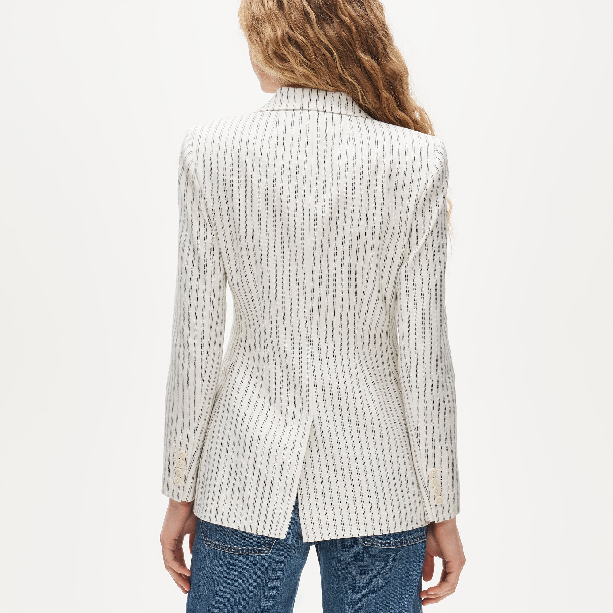 Margeaux blazer in striped stretch linen blend
