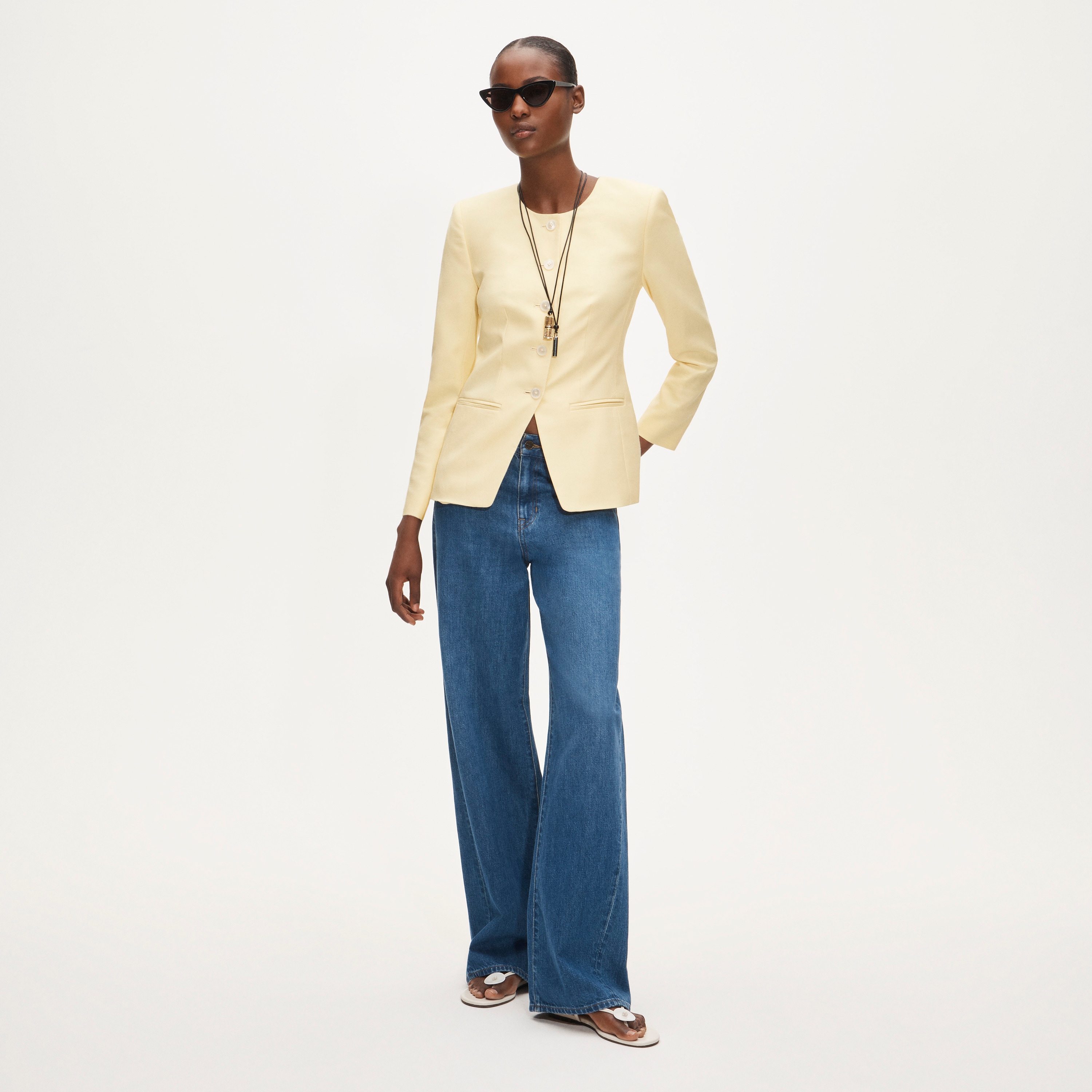 美品✨カオス 24SS クラリナジャケット リネン混 シングル テーラード Margeaux Lady Jacket In Gramercy Linen Blend For Women | J.Crew