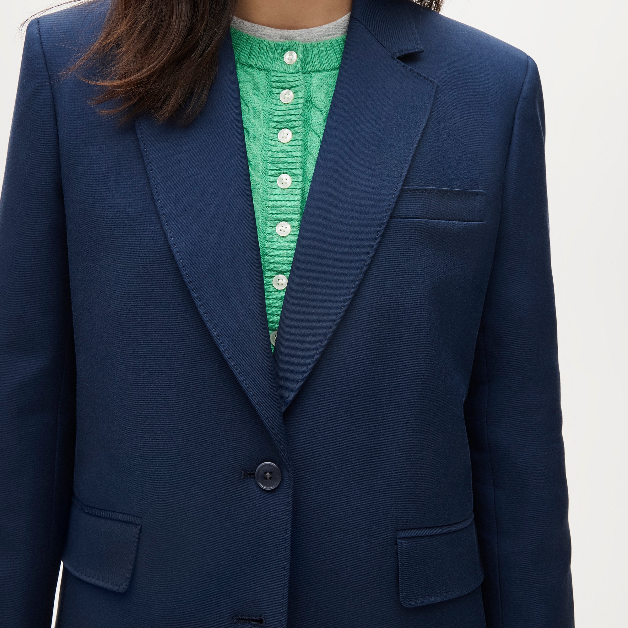 Gamine blazer in cotton-blend twill