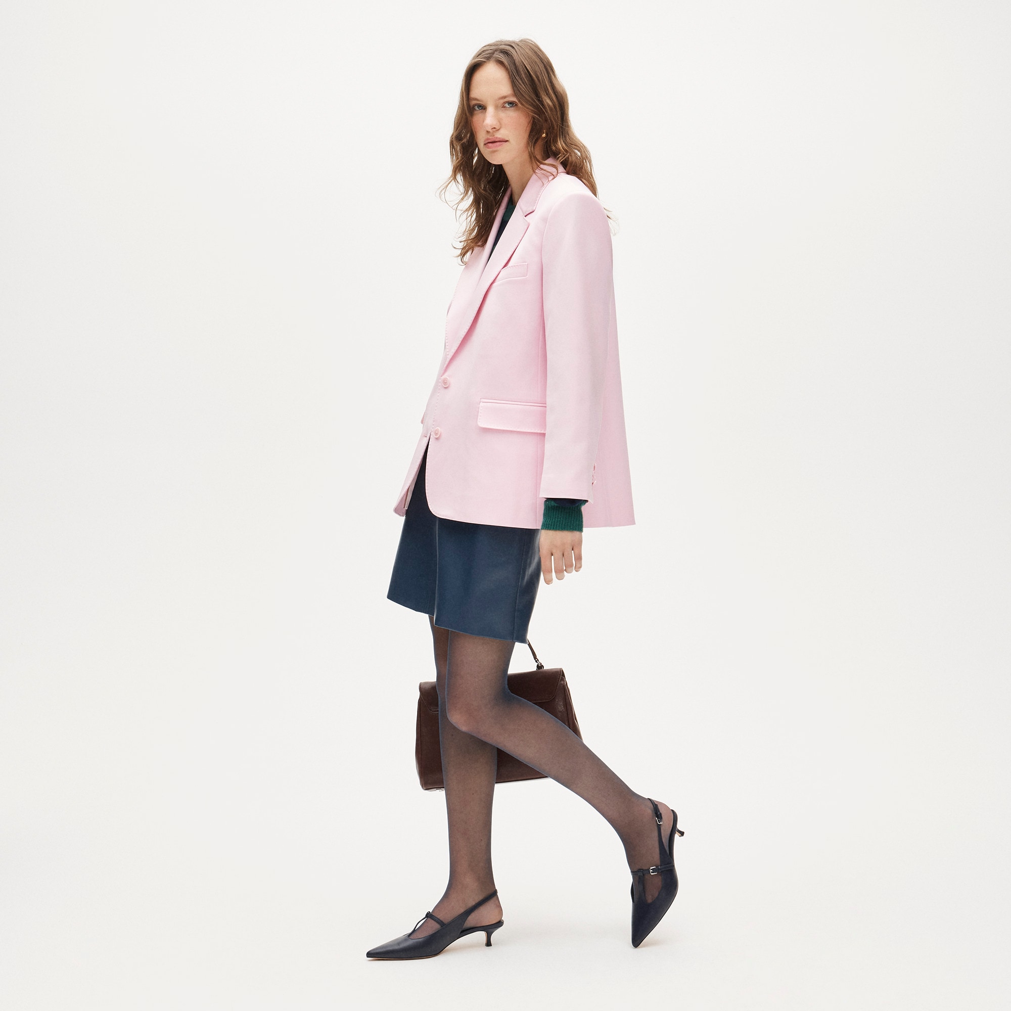 Gamine blazer in cotton-blend twill