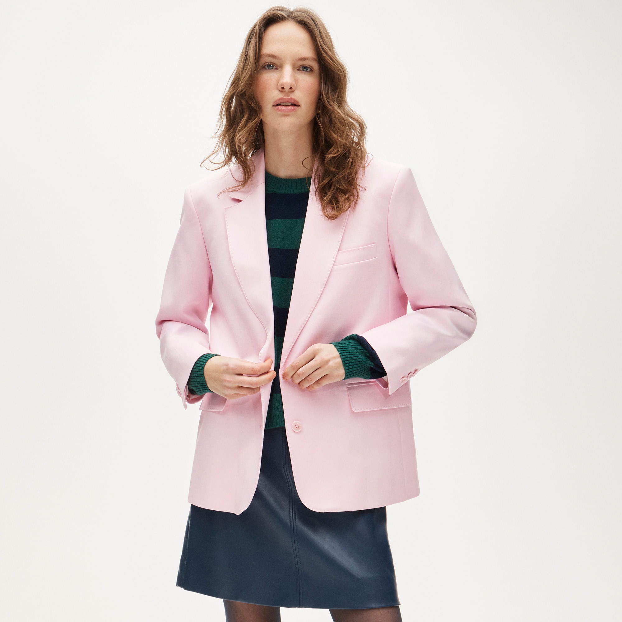 Gamine blazer in cotton-blend twill