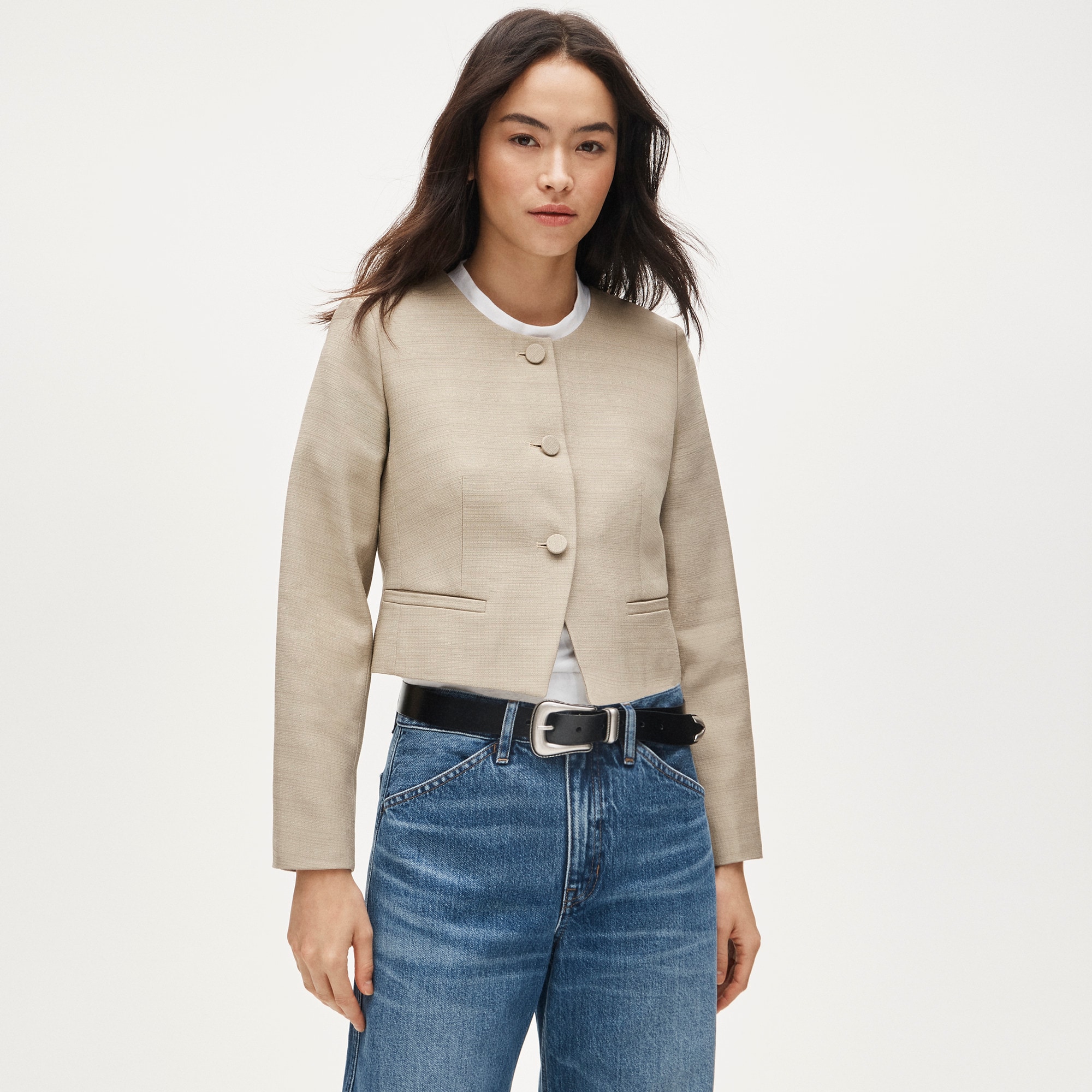 Lady jacket in luster canvas - image 2