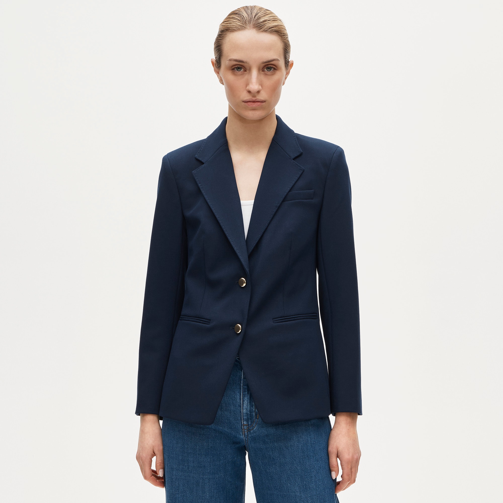 Petite Margeaux blazer in four-season stretch - Navy
