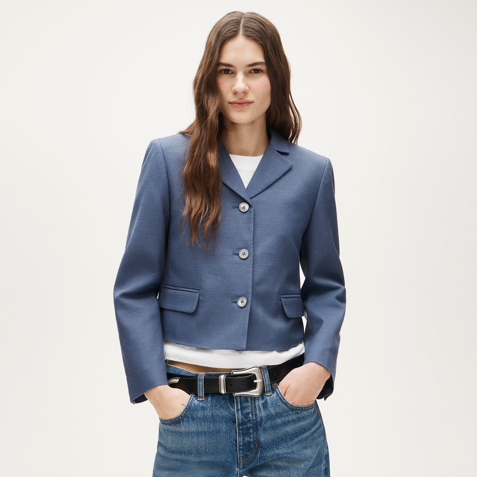 womens Lenore lady blazer in Gramercy linen blend