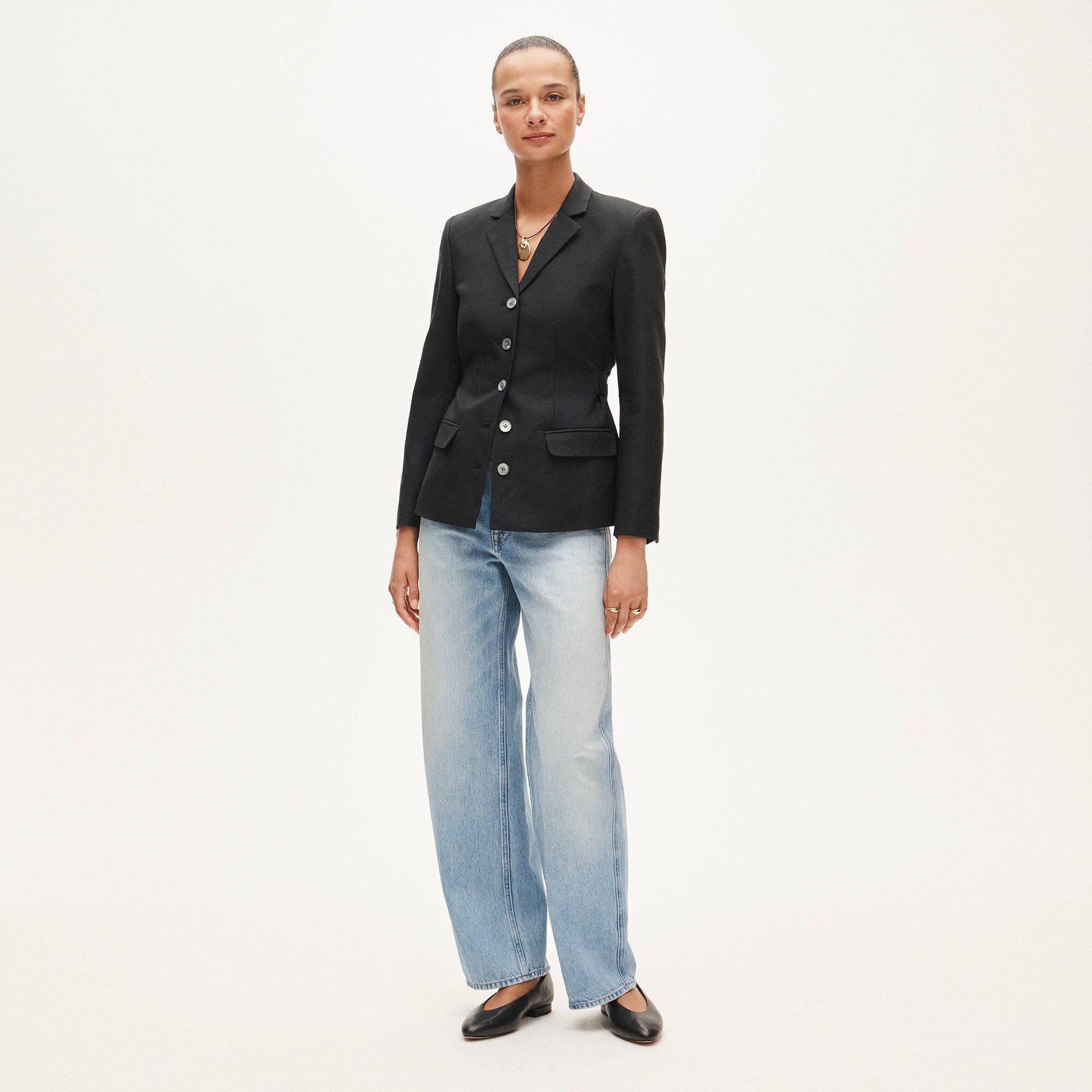 Belted blazer in Gramercy linen blend