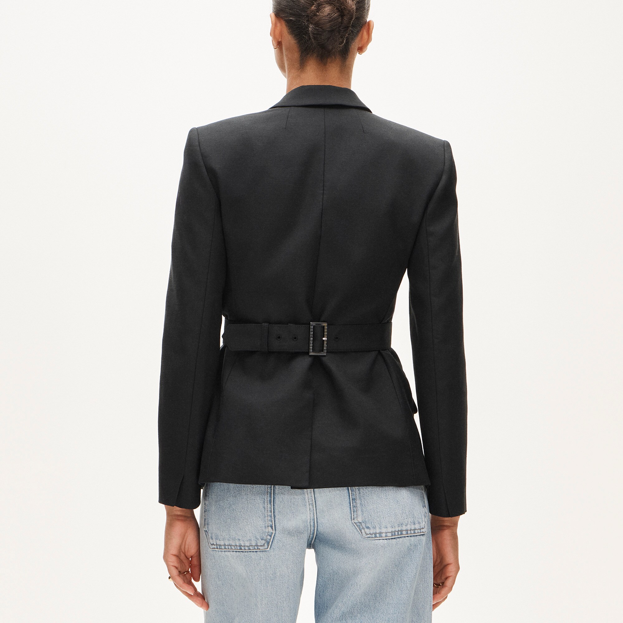 Belted blazer in Gramercy linen blend