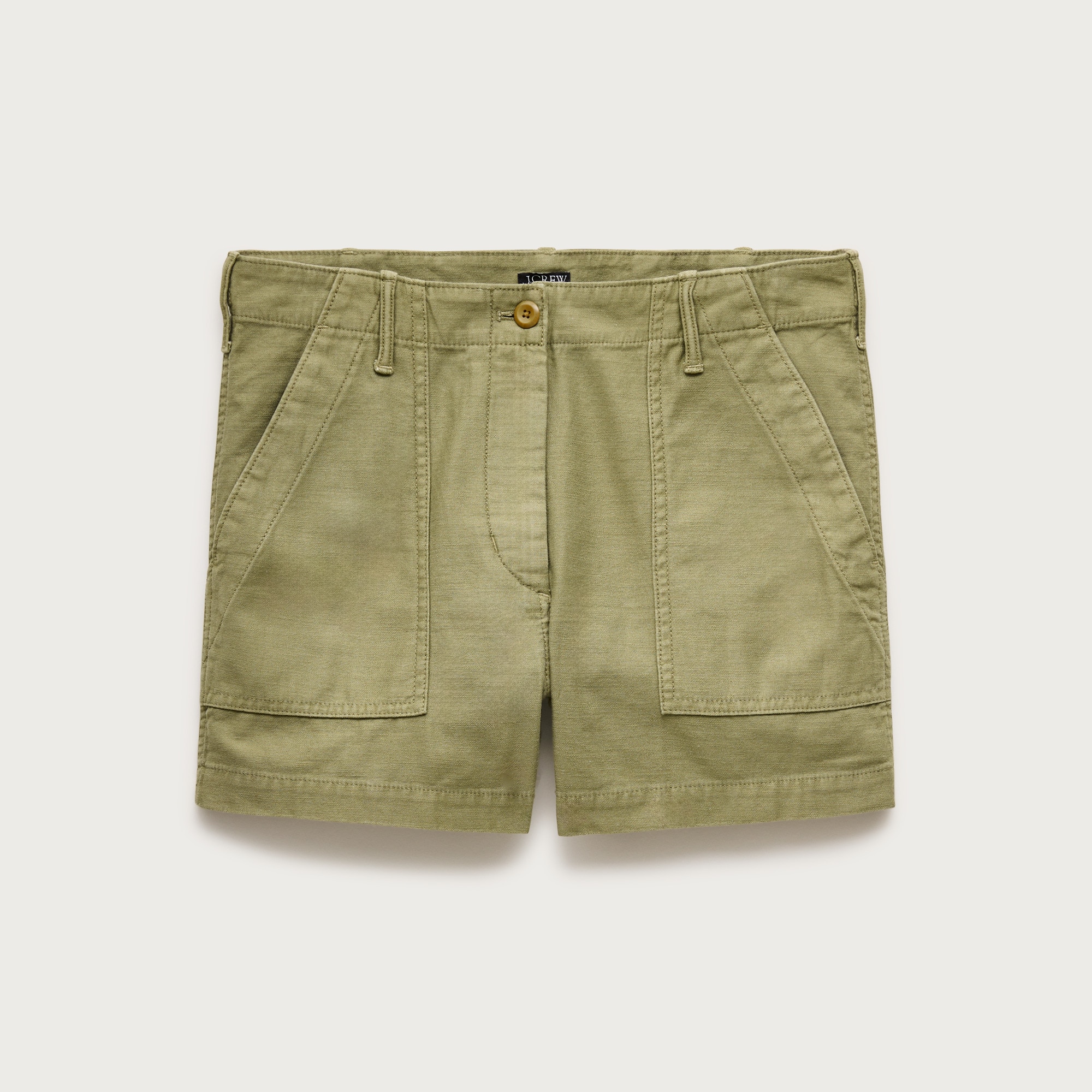 Utility-pocket short in sateen