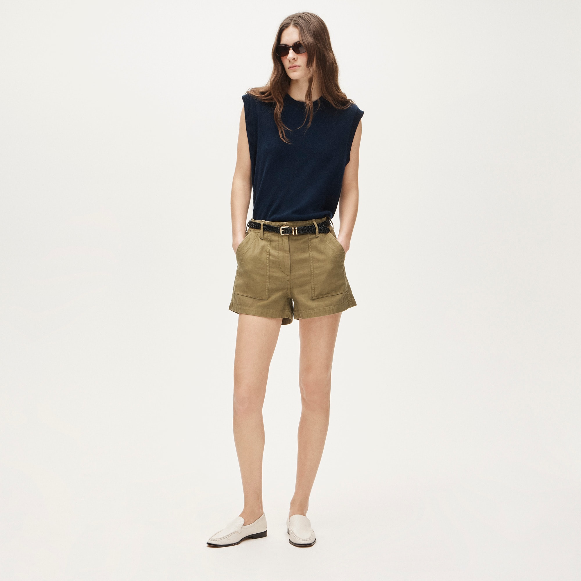Utility-pocket short in sateen - image 2
