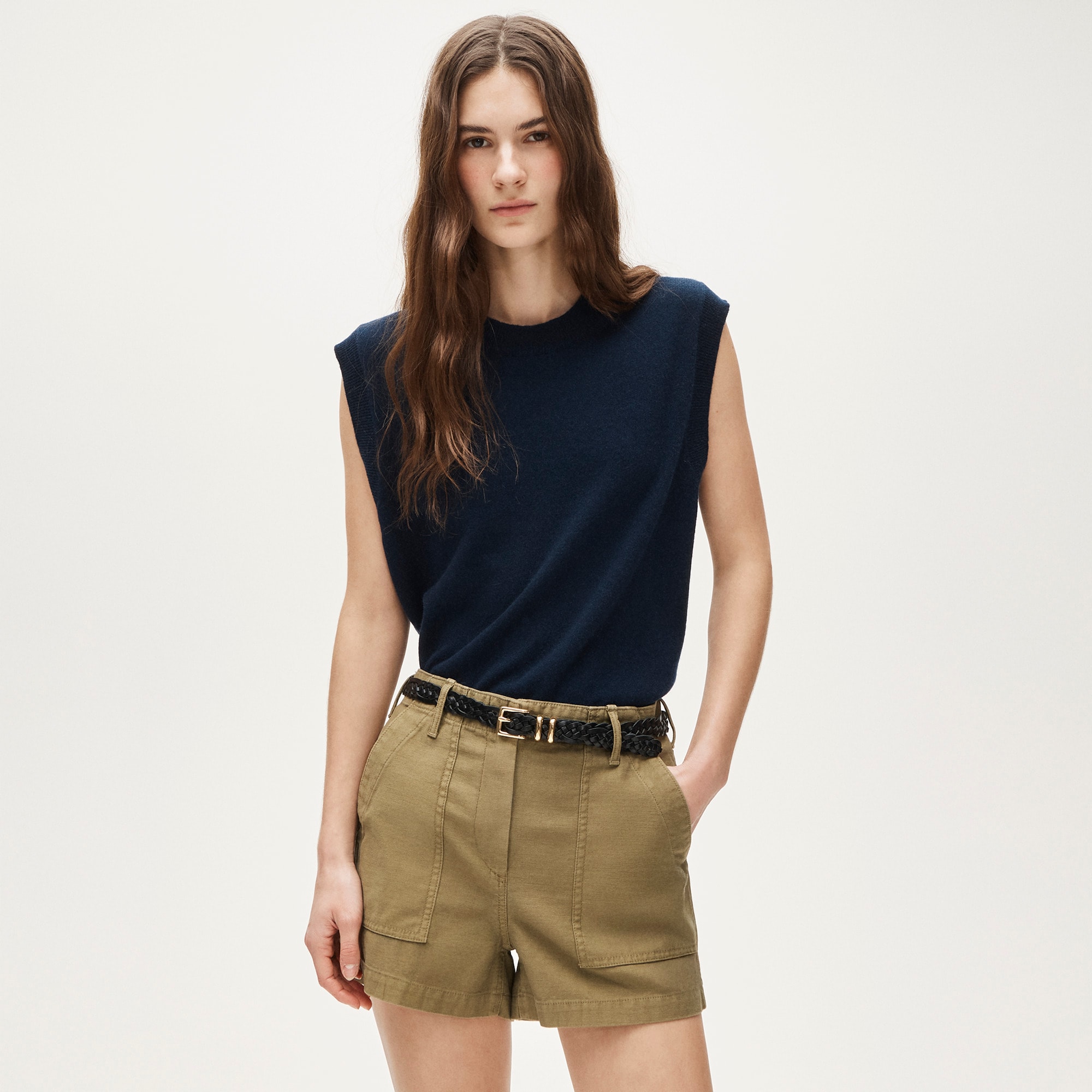 womens Utility-pocket short in sateen