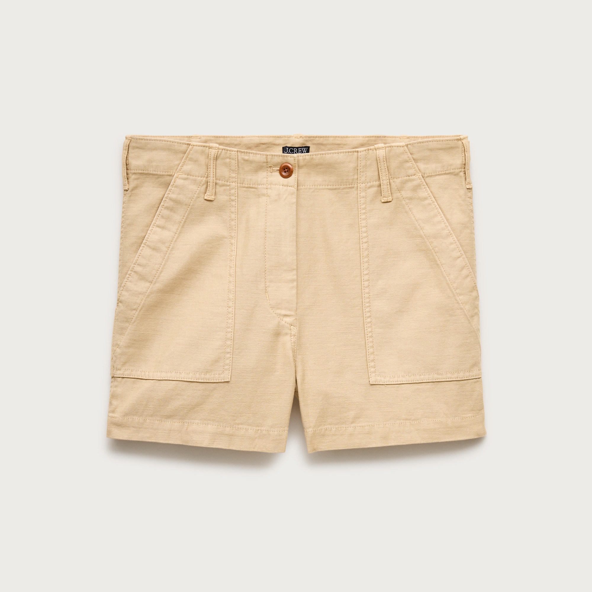 Utility-pocket short in sateen