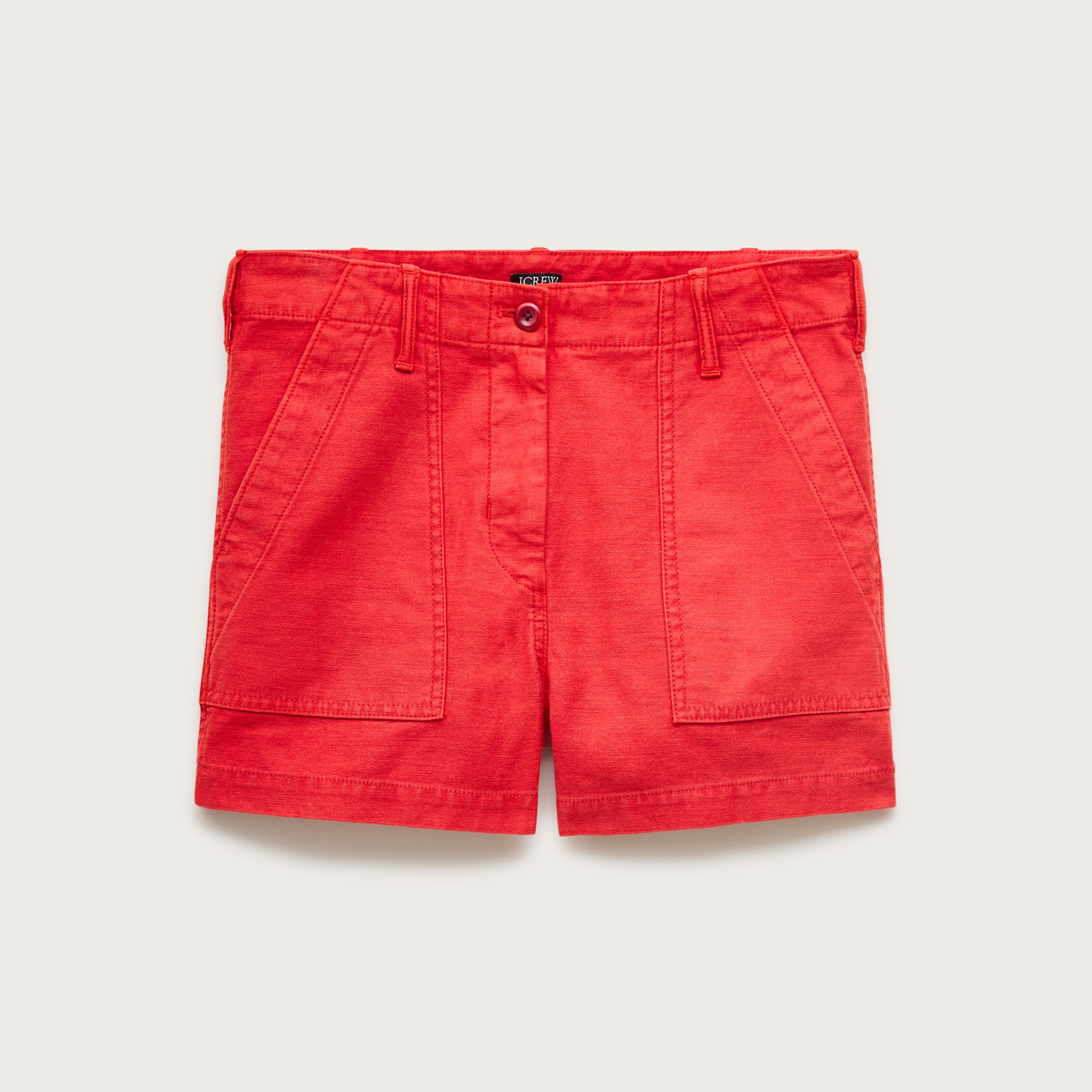 Utility-pocket short in sateen