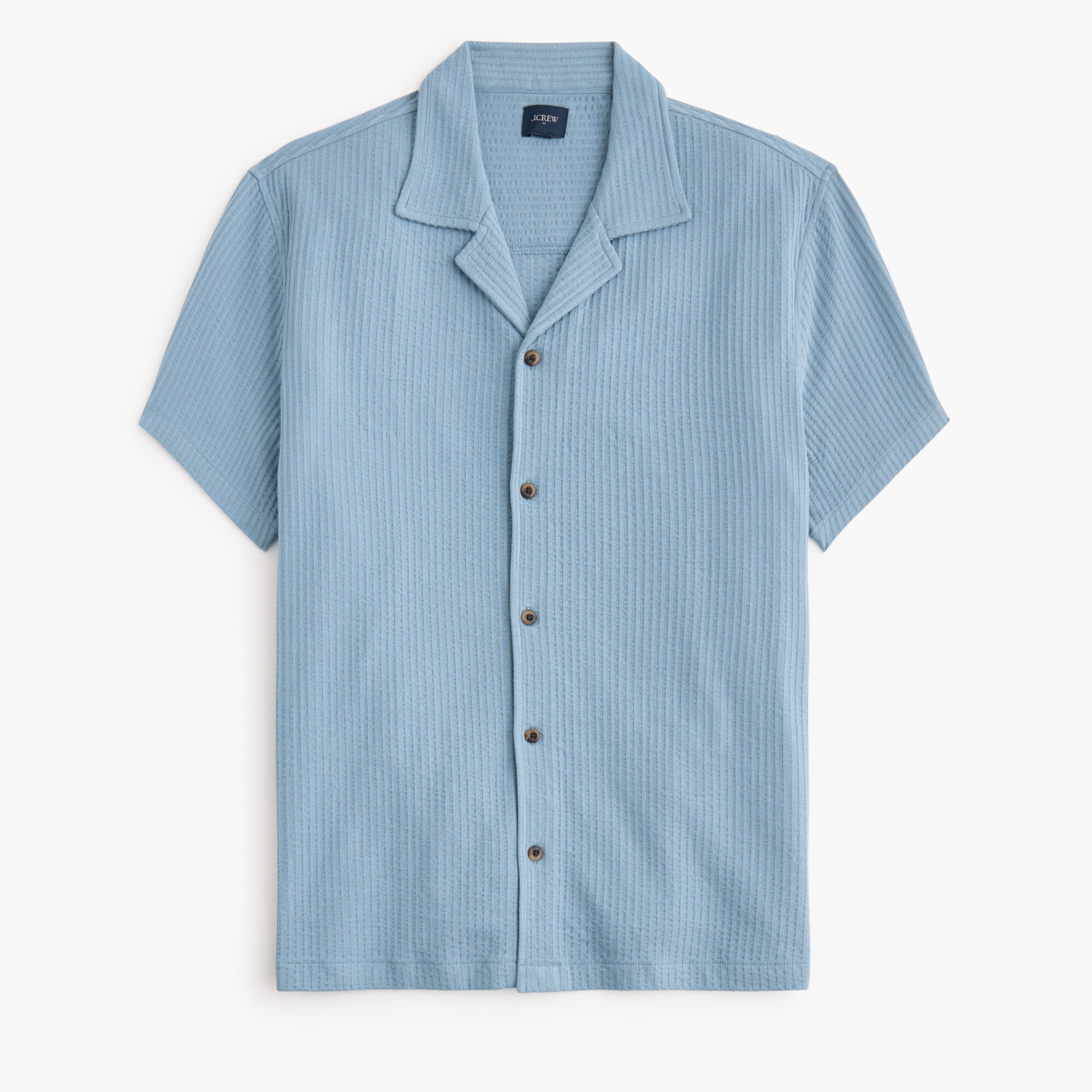 Knit Seersucker Camp Shirt For Men | Factory