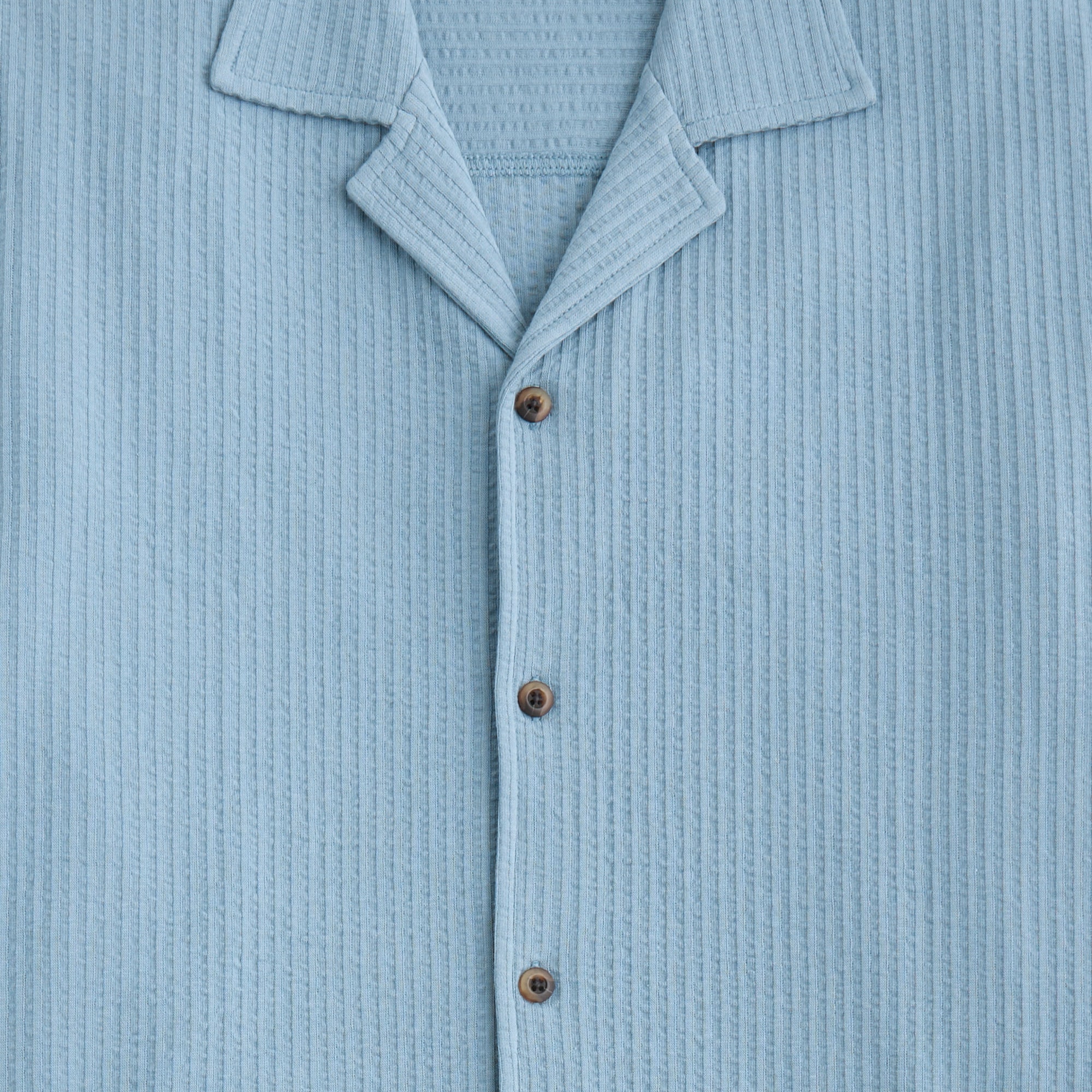 Knit seersucker camp shirt