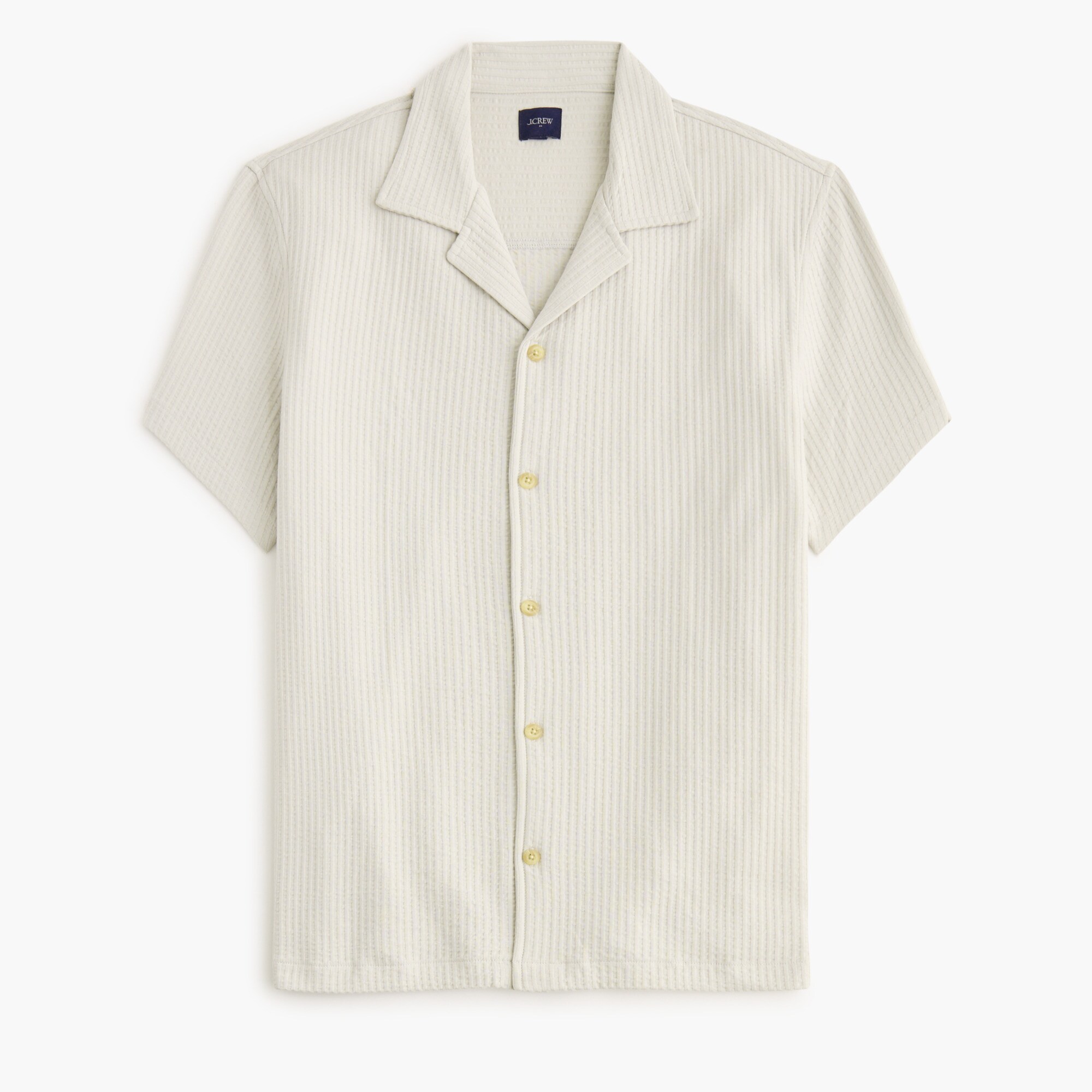 Knit seersucker camp shirt