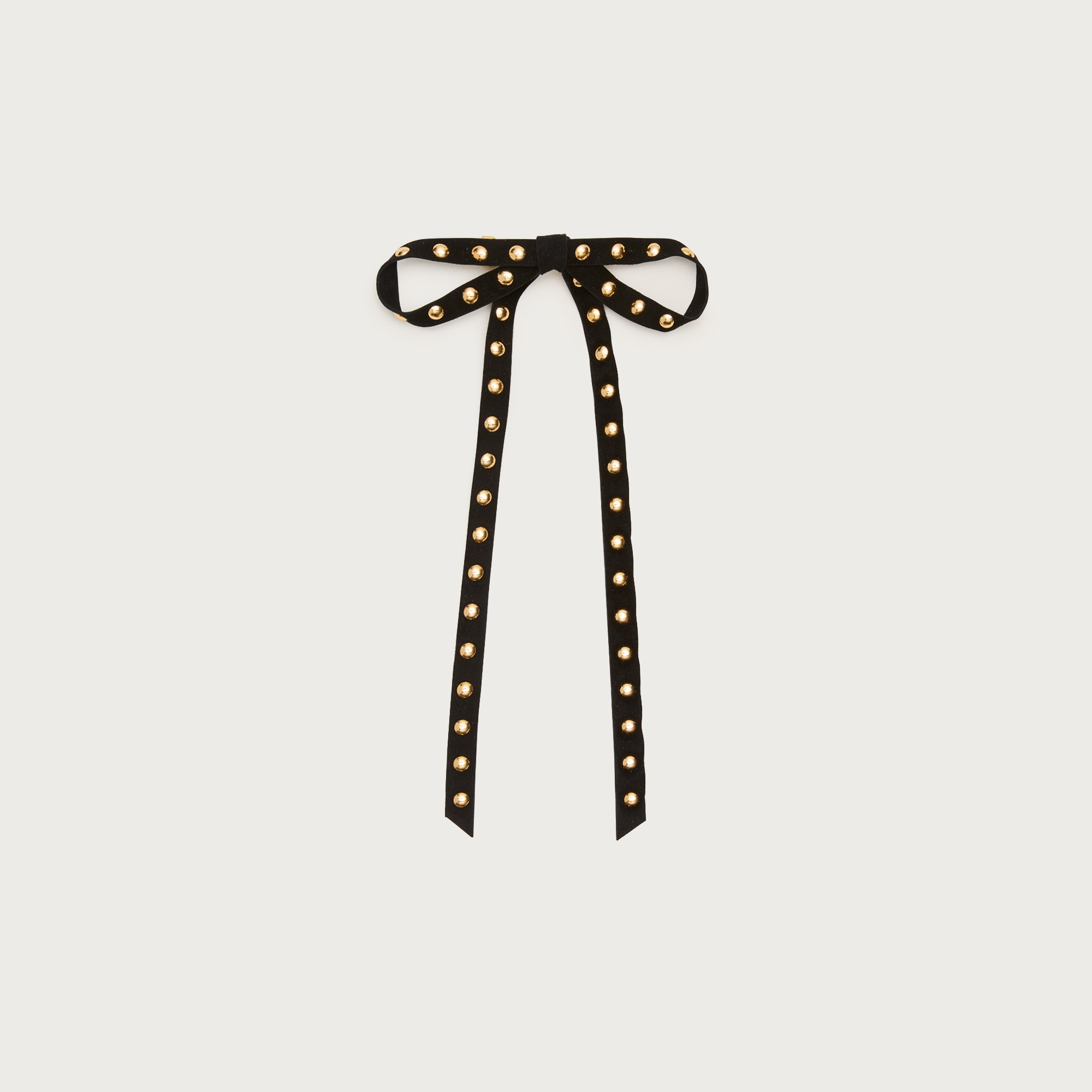 Studded leather hair bow