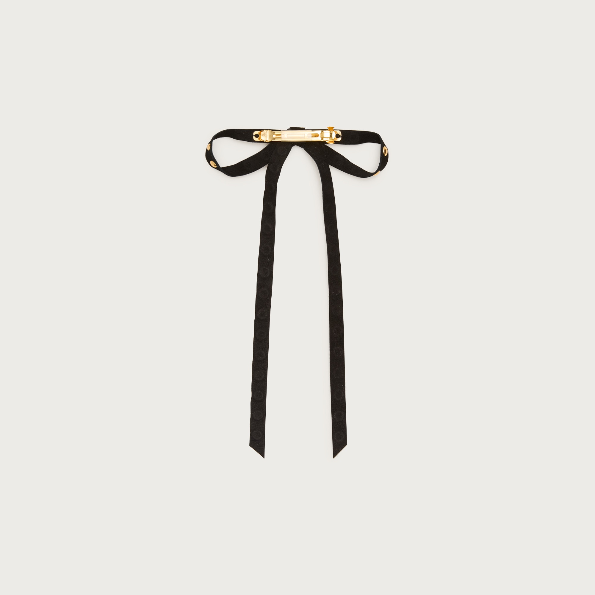 Studded leather hair bow