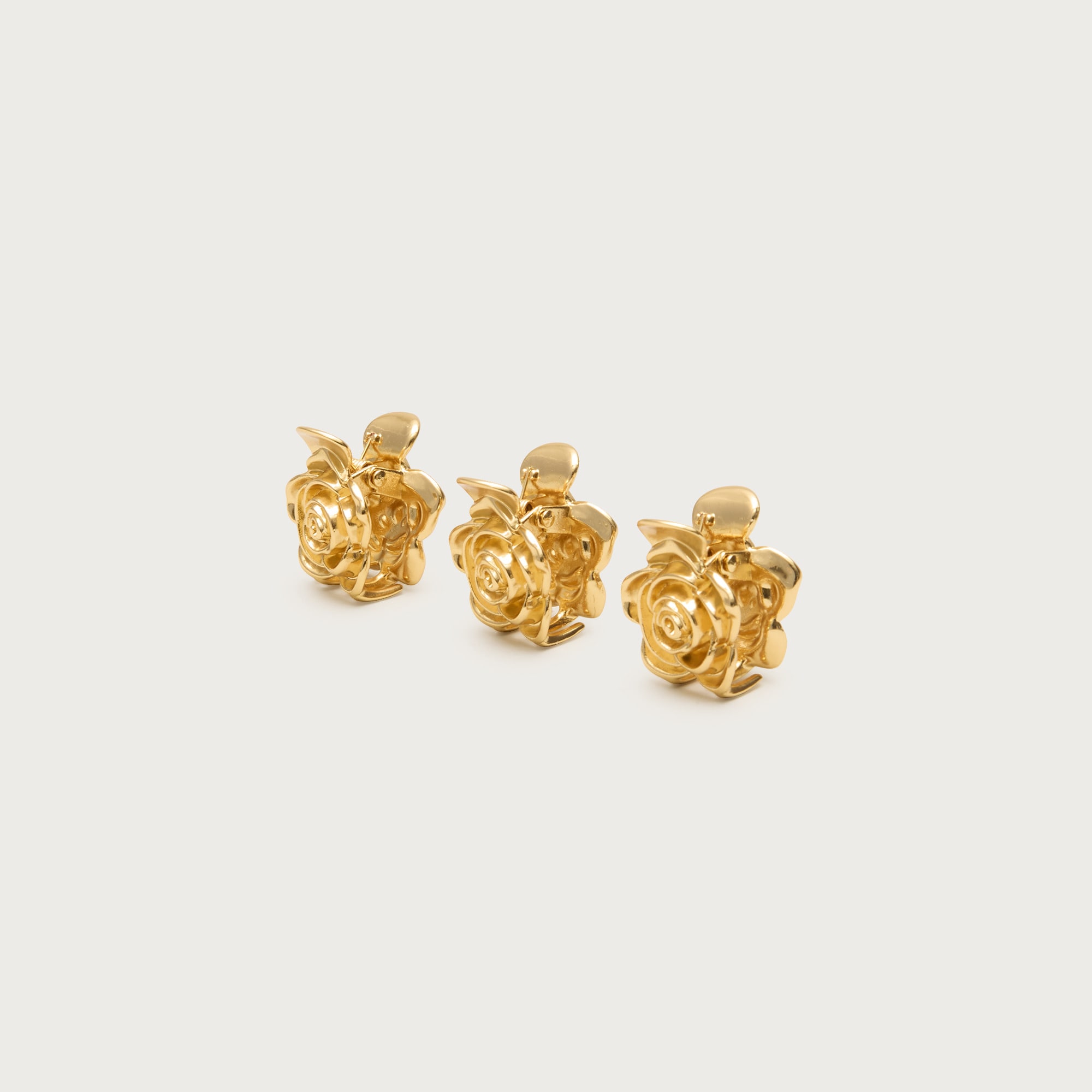 Mini rose claw clips three-pack