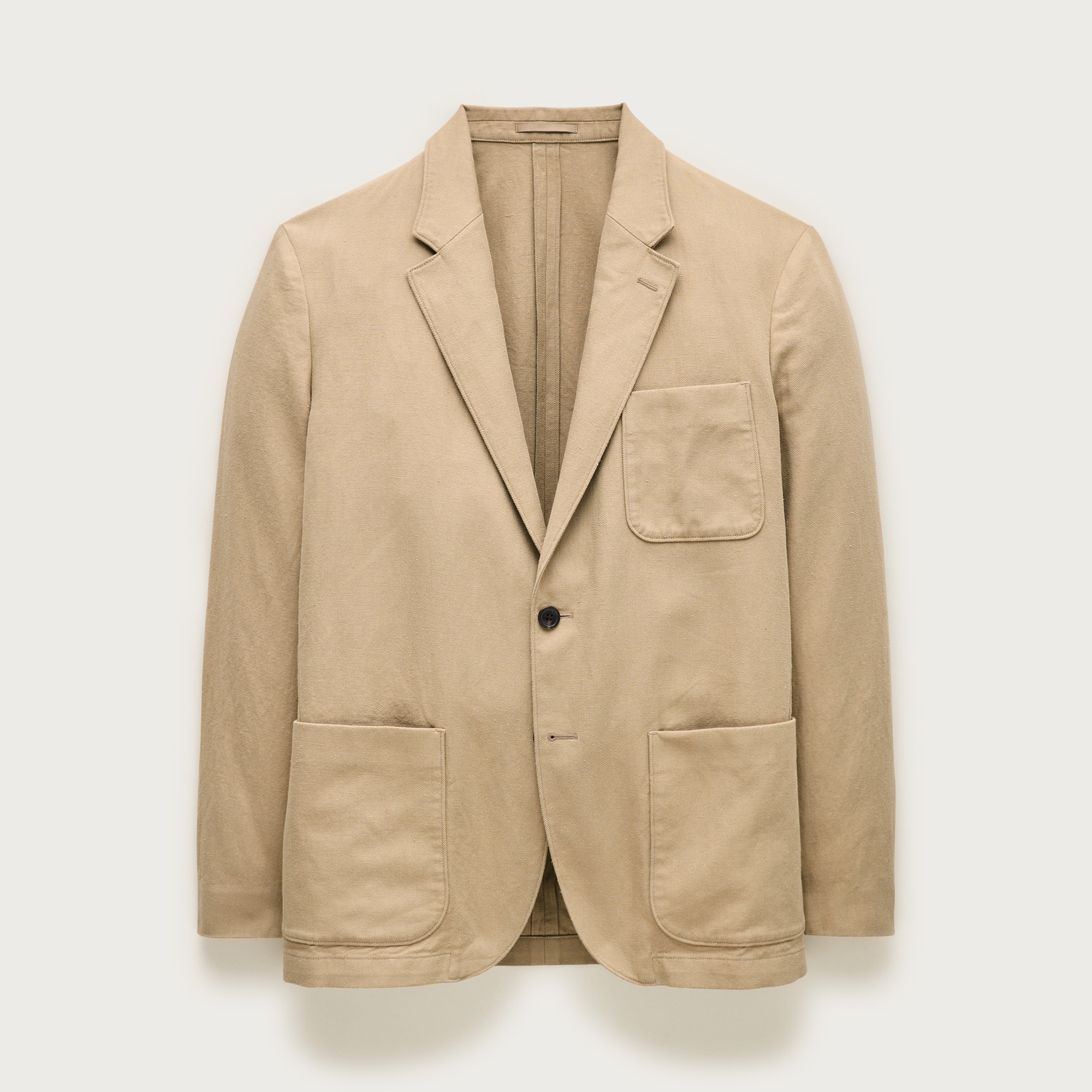 Relaxed-fit suit jacket in Italian cotton-linen twill blend