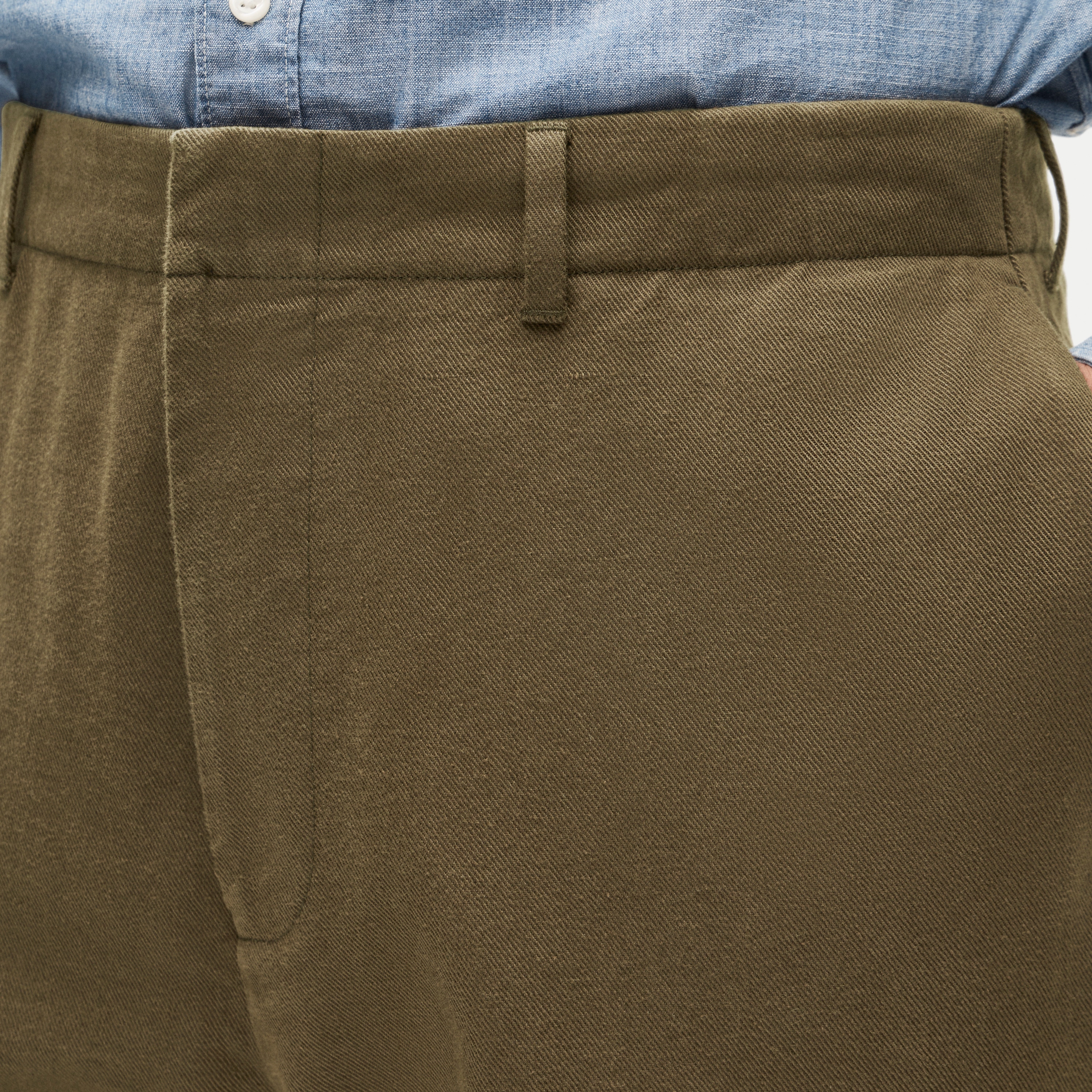 Relaxed-fit suit pant in Italian cotton-linen blend twill