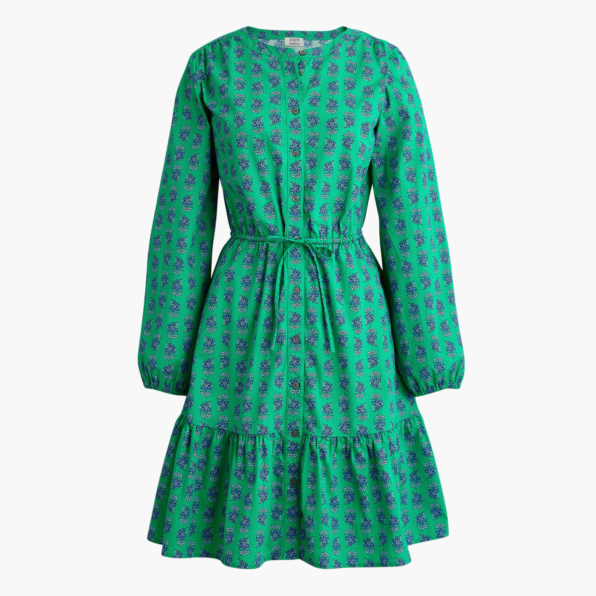 Long-sleeve mini shirt-dress