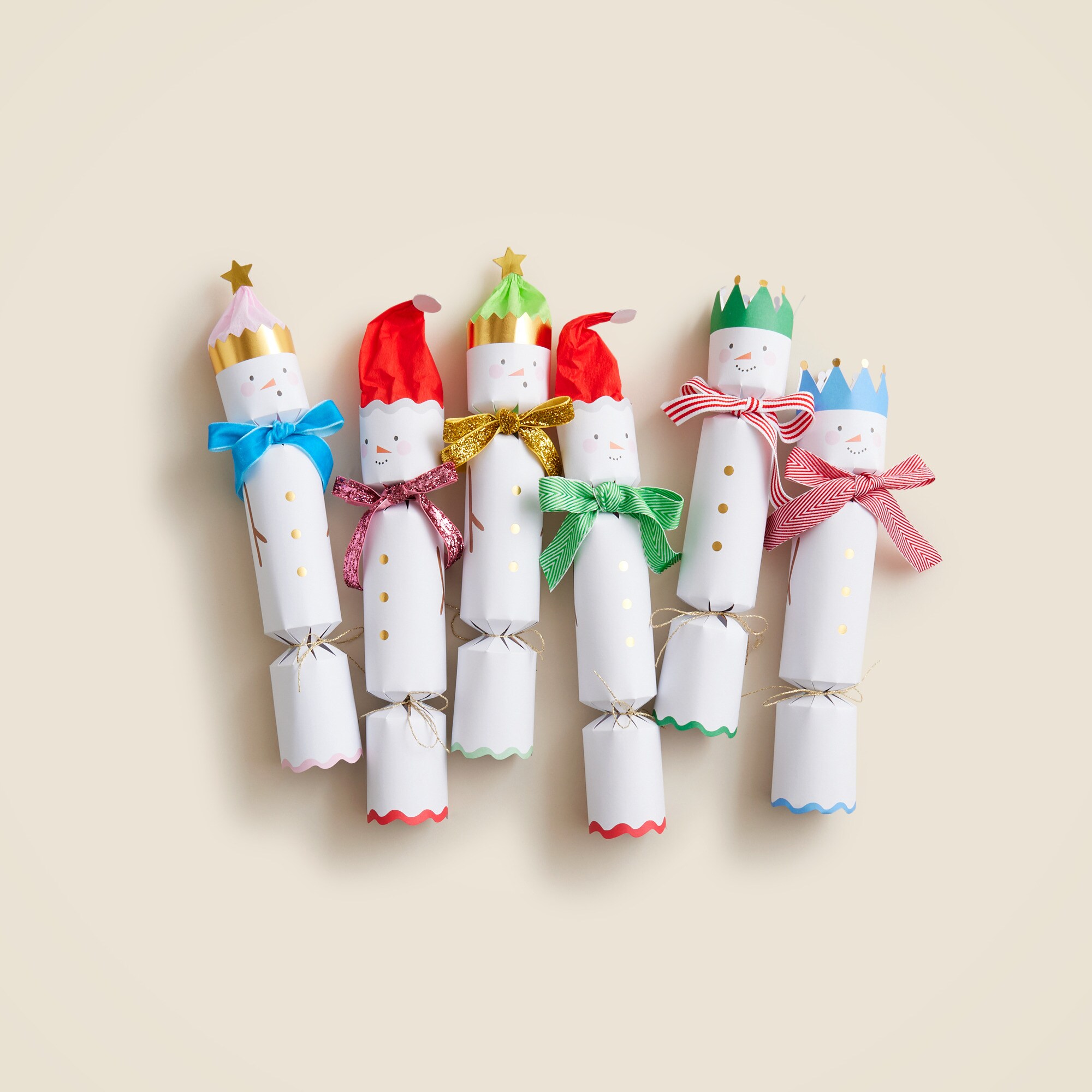 girls Meri Meri&trade; snowmen crackers set-of-six