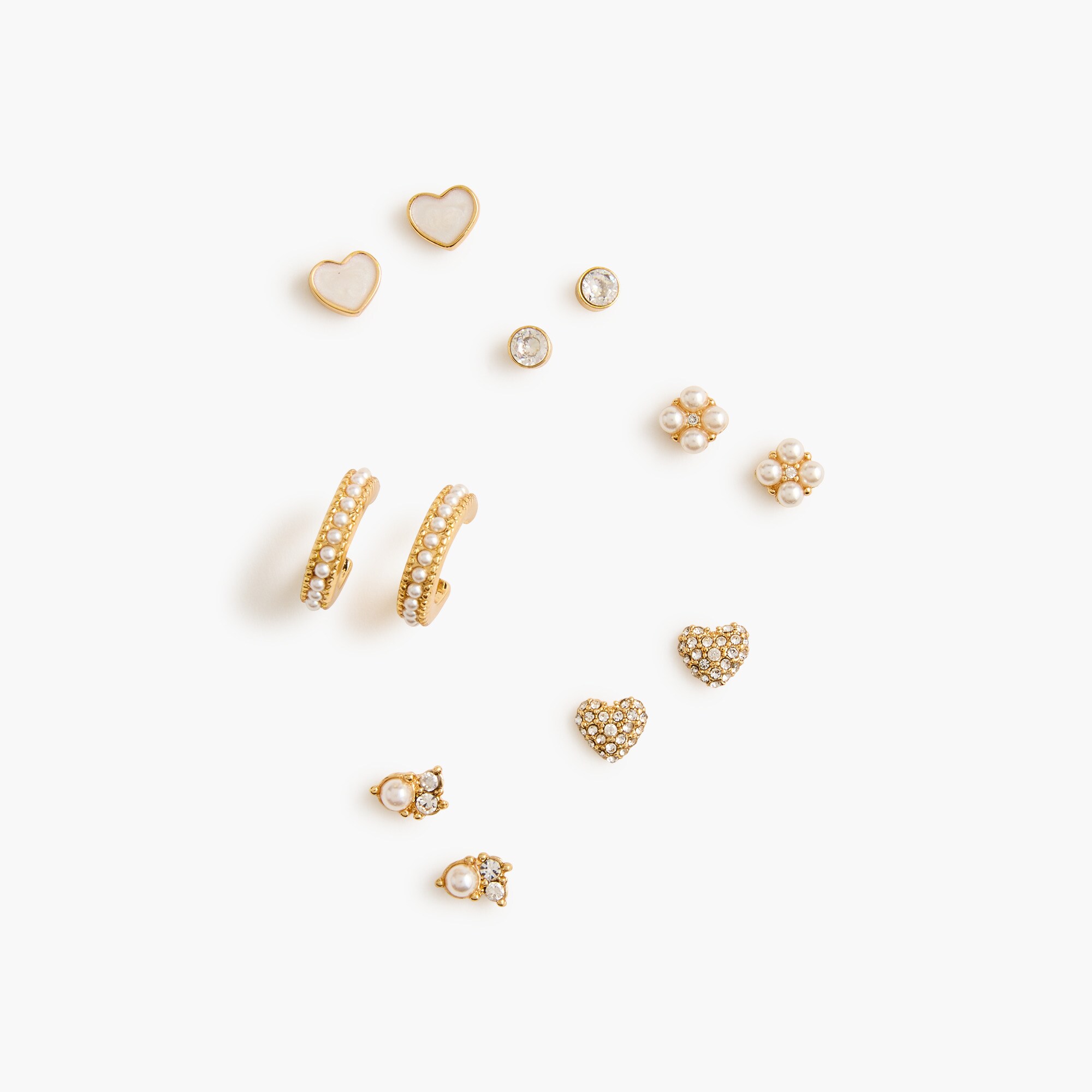 Pearl stud earrings pack-of-six